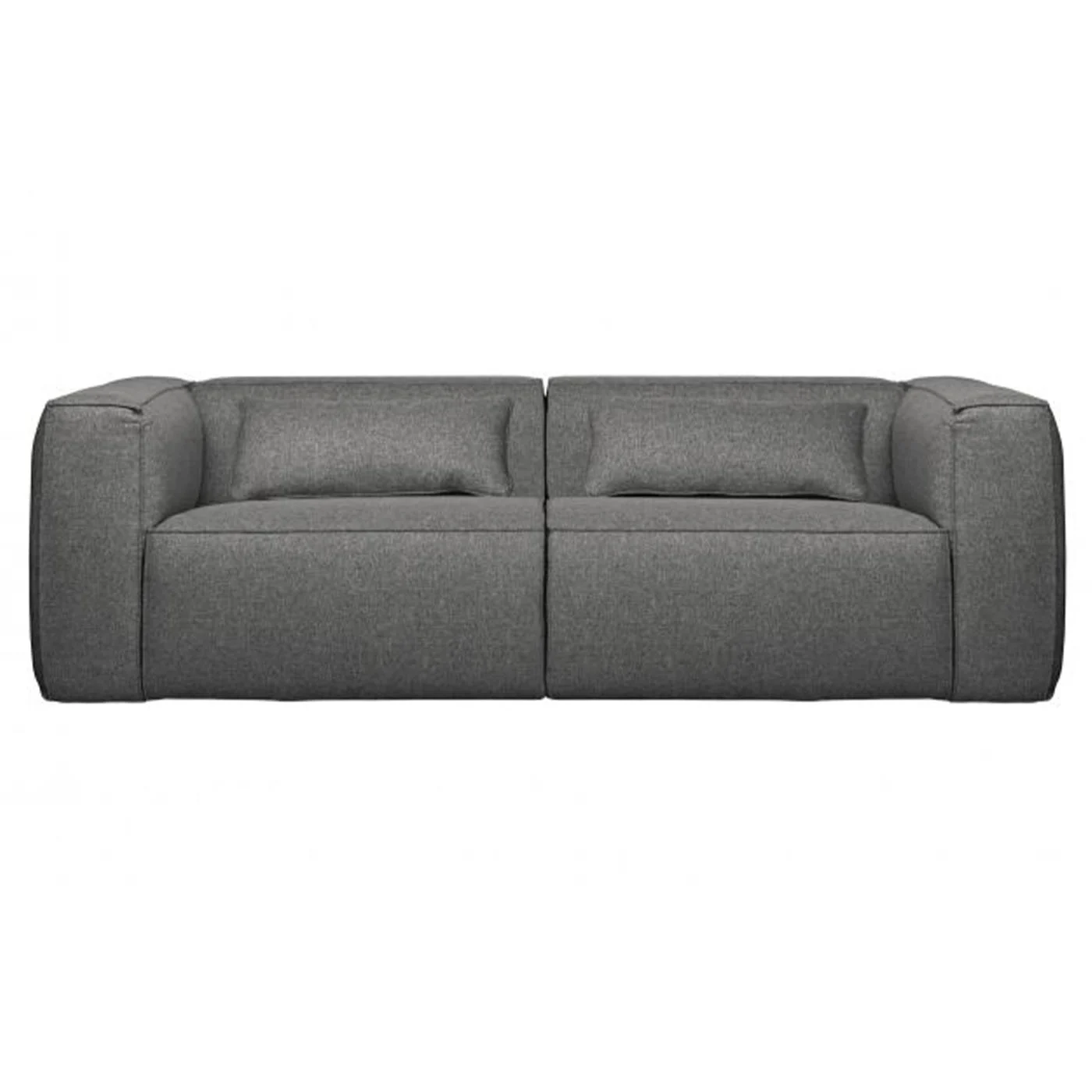 Sofa Bean aus robustem Stoff, modern und bequem, grau, für 3–4 Personen, mit Armlehnen - Woood