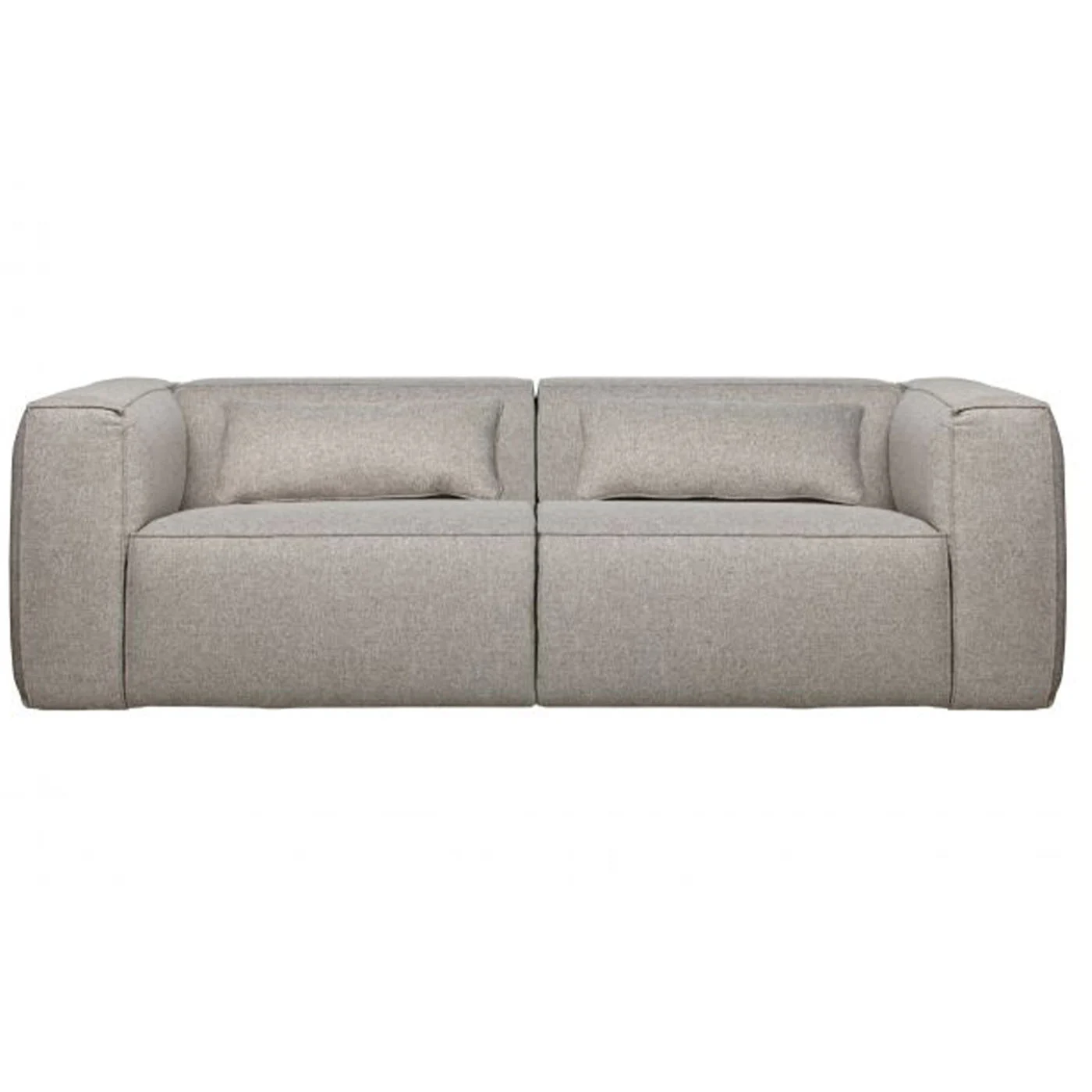 Sofa Bean aus robustem Stoff, modern und gepolstert, hellgrau, bequem für 3–4 Personen - Woood