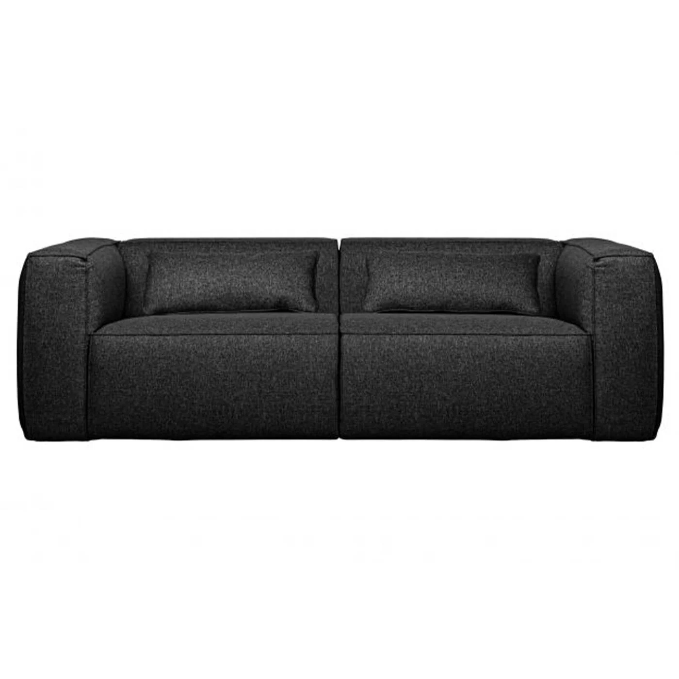 Sofa Bean aus robustem Stoff, modern und gemütlich, dunkelgrau, großzügig für 3–4 Personen - Woood