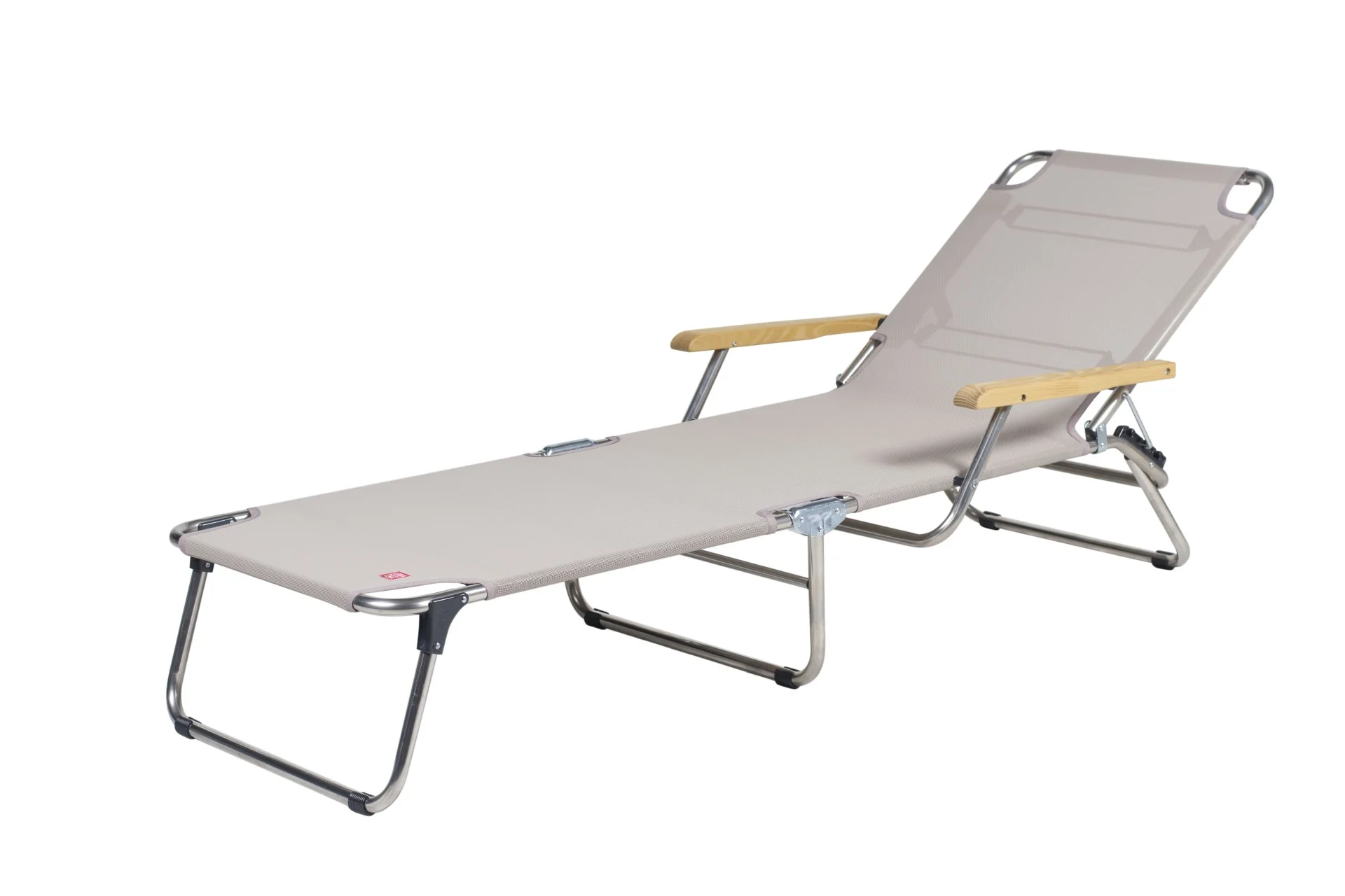 Gartenliege Amigo aus Aluminium mit Armlehne, 3-fach verstellbar, taupe, outdoor geeignet