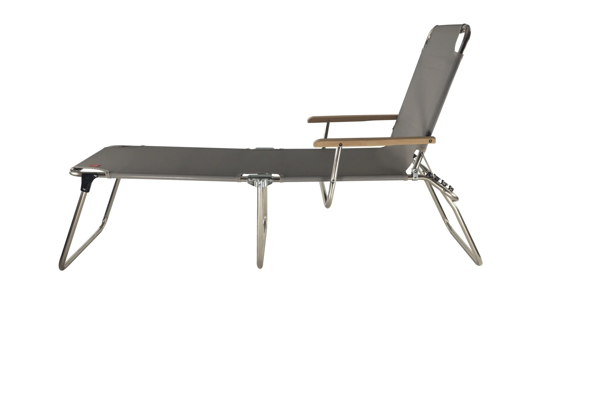 Gartenliege Amigo 40+ aus Aluminium mit Armlehne, modern, grau, 3-fach verstellbar, Fiam