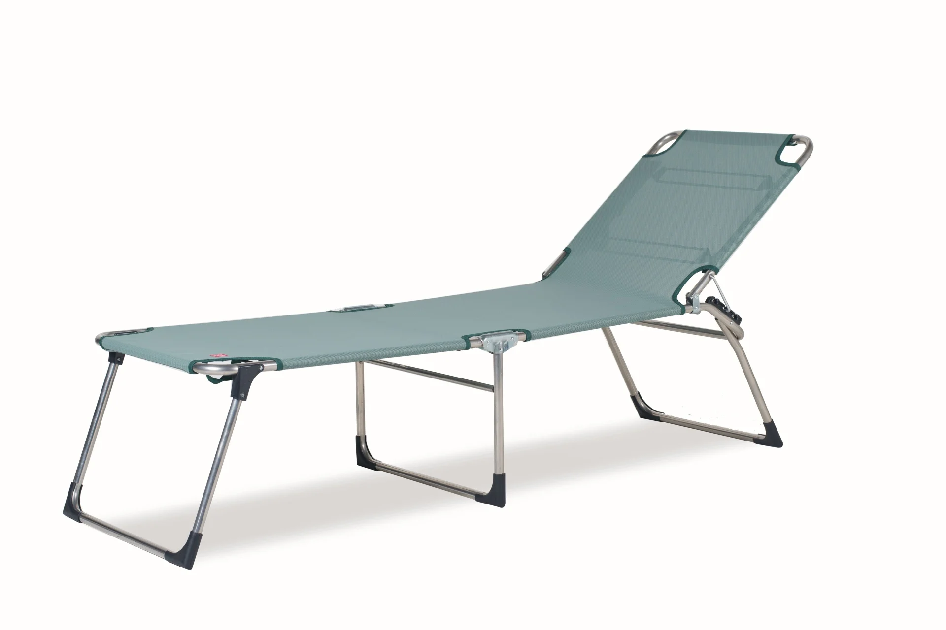 Gartenliege Amigo 40+ aus Aluminium, modern und wetterfest, salbeigrün, 3-fach verstellbar