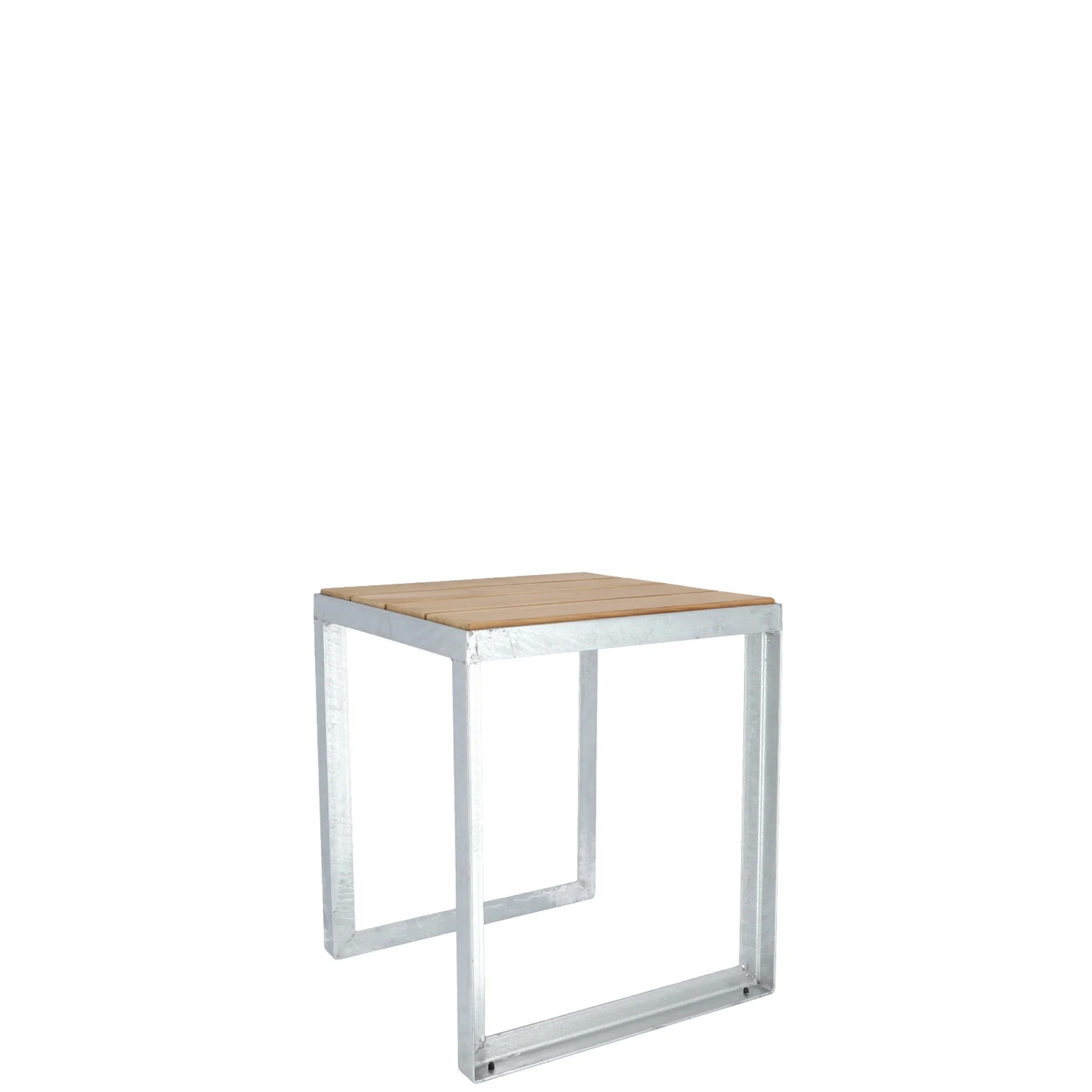 Hocker Jever aus massivem Teak, modern, Outdoor, Natur, Kufengestell aus feuerverzinktem Stahl - Jan Kurtz