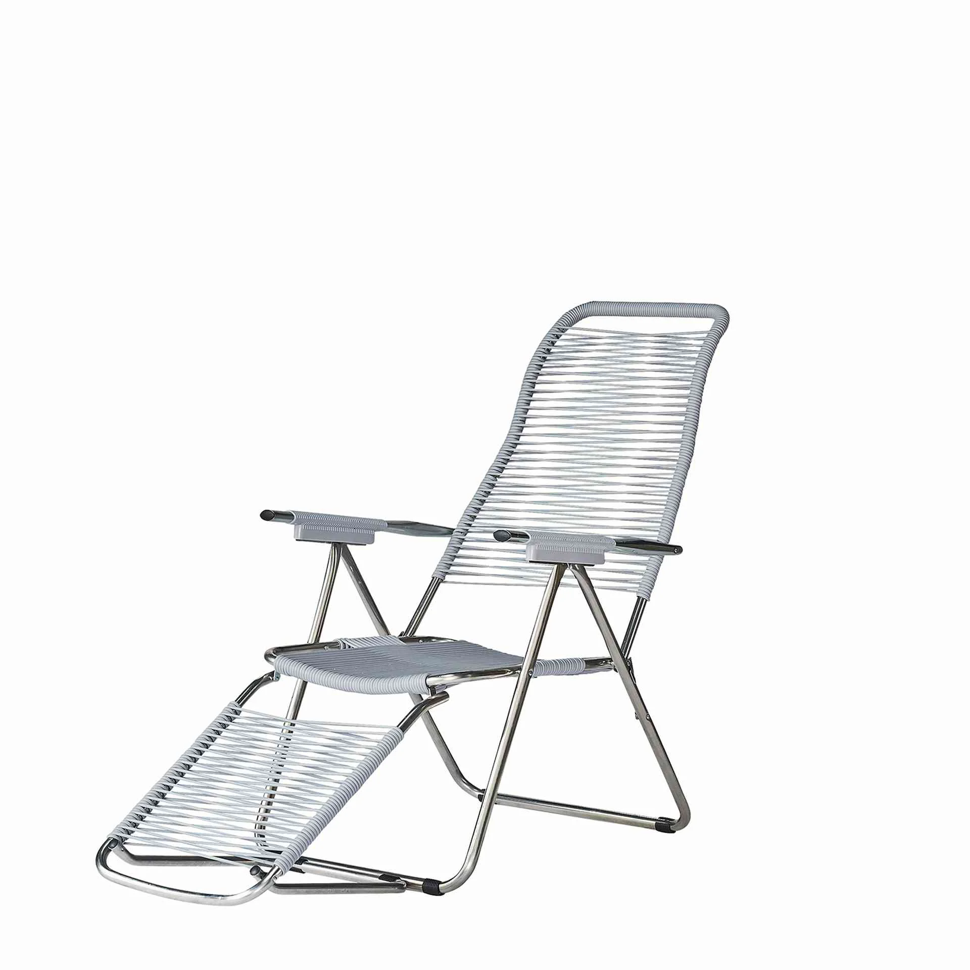 Gartensessel Spaghetti von Fiam aus Aluminium, Retro Chic, verstellbar, grau, für Outdoor