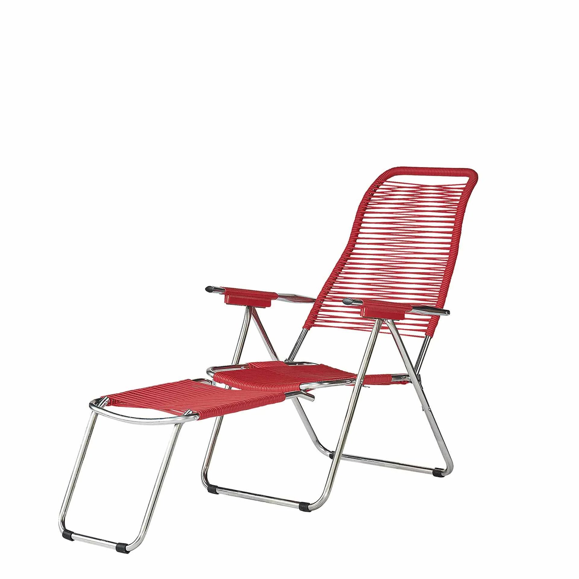 Gartensessel Spaghetti von Fiam aus Aluminium, Retro Chic, rot, verstellbar, wetterfest