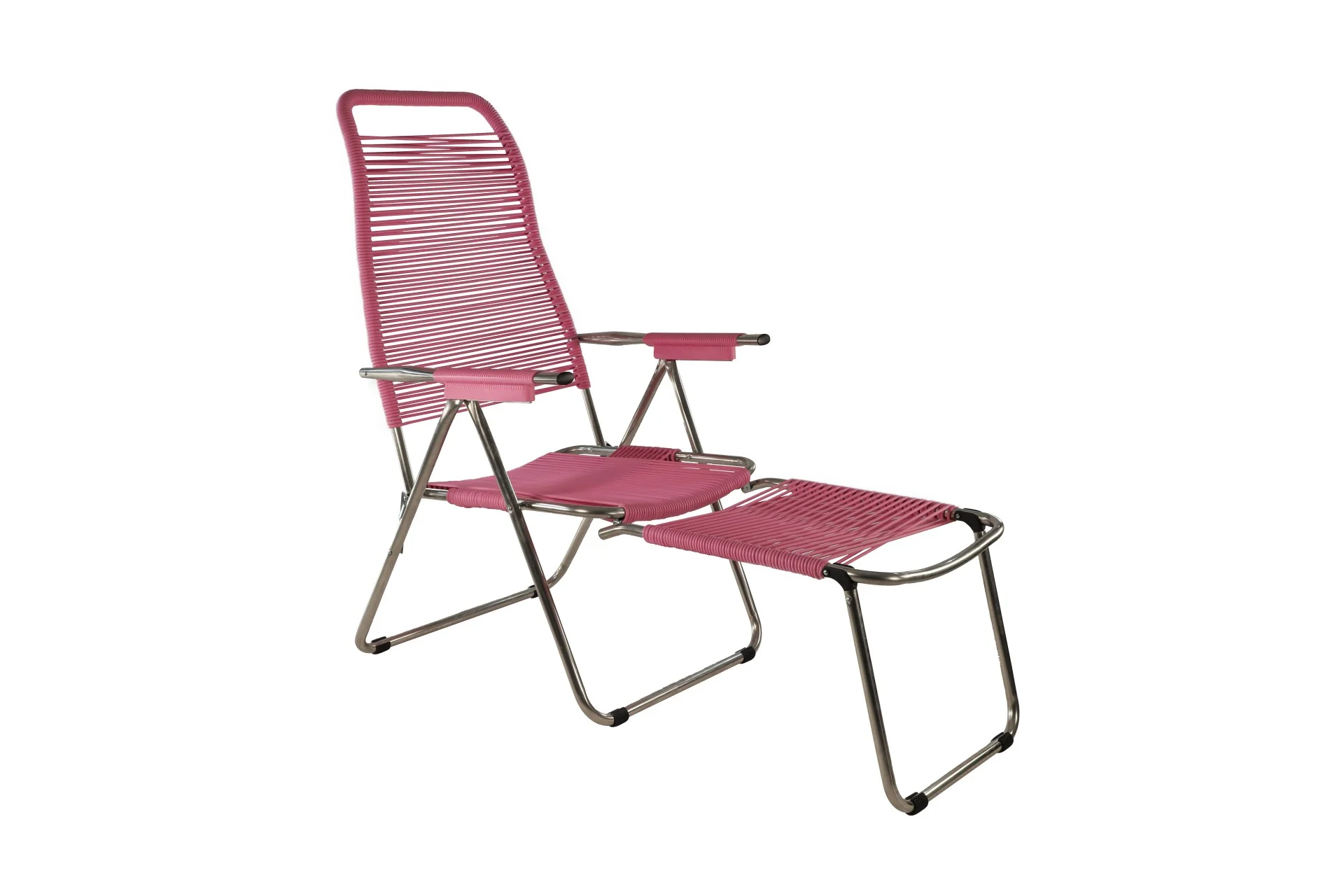 Gartensessel Spaghetti von Fiam aus Aluminium, Retro Chic, verstellbar, pink, ideal für Outdoor