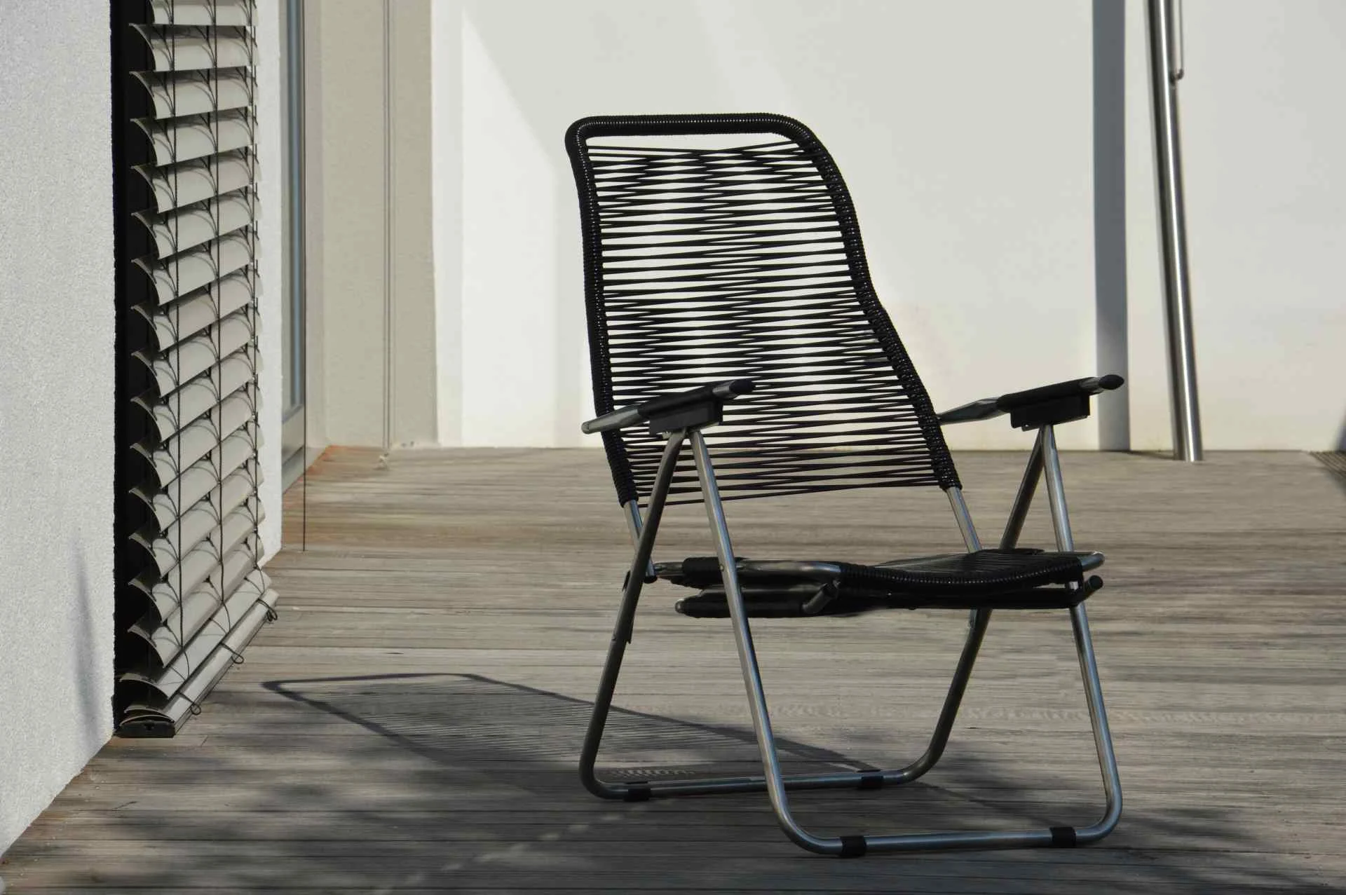 Gartensessel Spaghetti aus Aluminium von Fiam, Retro Chic Stil, schwarz, verstellbar, wetterfest