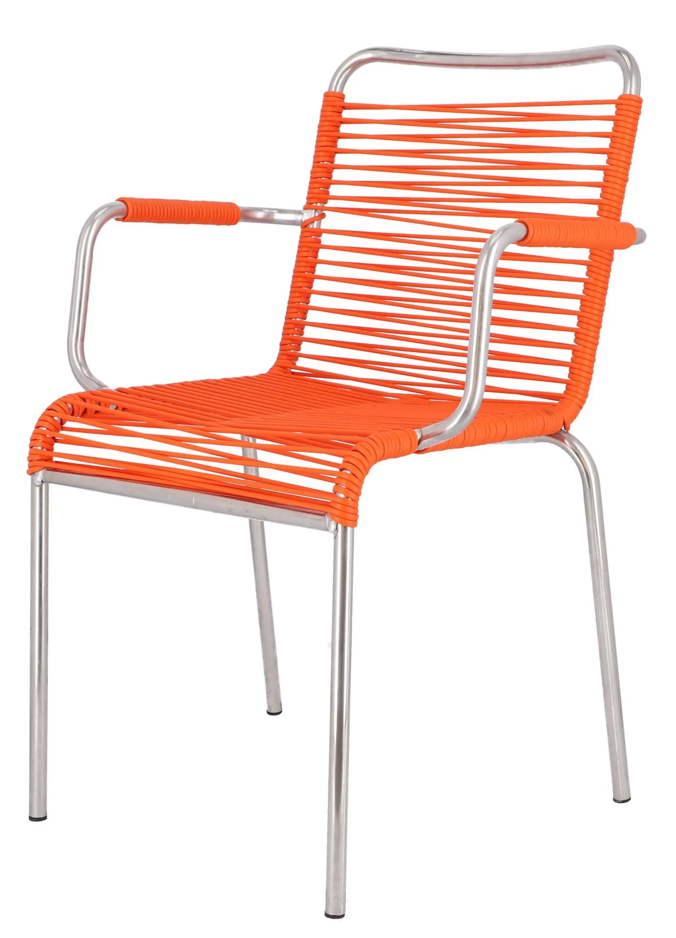 Stuhl Spaghetti aus Aluminium, Retro Chic Stapelsessel, orange, wetterfest und stapelbar - Fiam