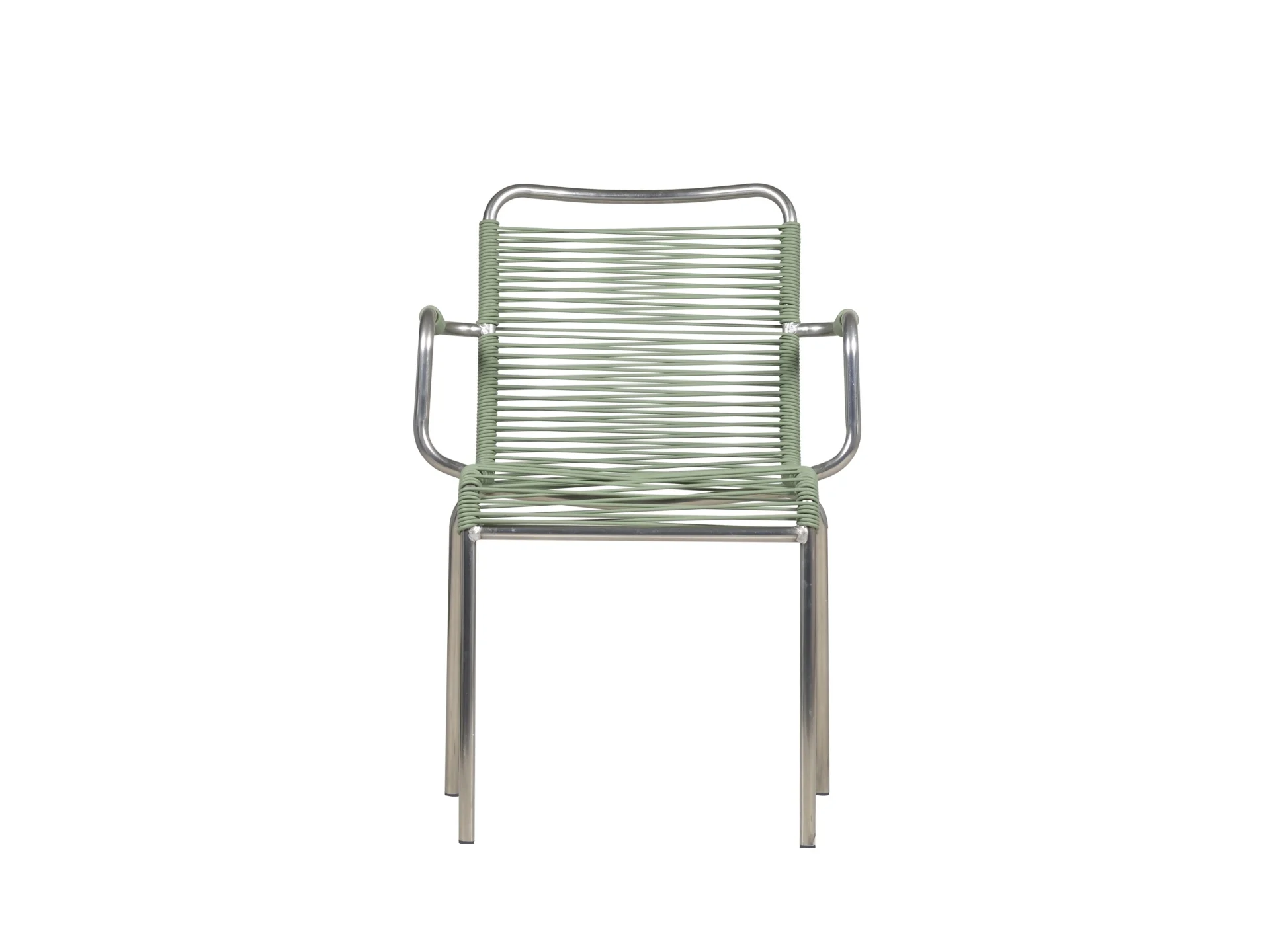 Stuhl Stapelsessel Spaghetti aus Aluminium, Retro Chic Stil, salbeigrün, für Outdoor - Fiam