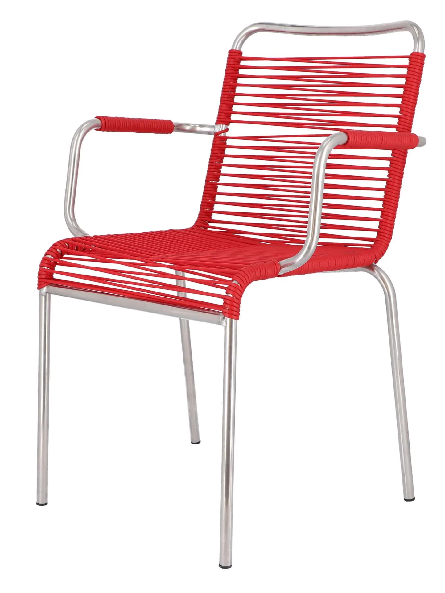 Stuhl Stapelsessel Spaghetti aus Aluminium, Retro Chic, rot, wetterfest und stapelbar für Outdoor - Fiam
