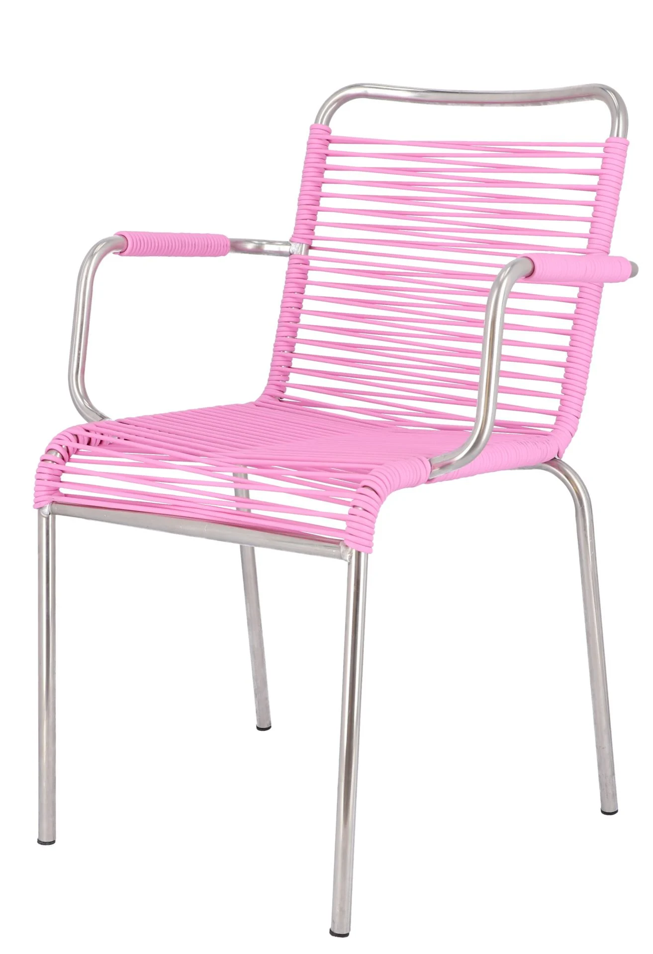 Stuhl Spaghetti aus Aluminium, Retro Chic mit wetterfestem PVC, pink, von Fiam, Outdoor
