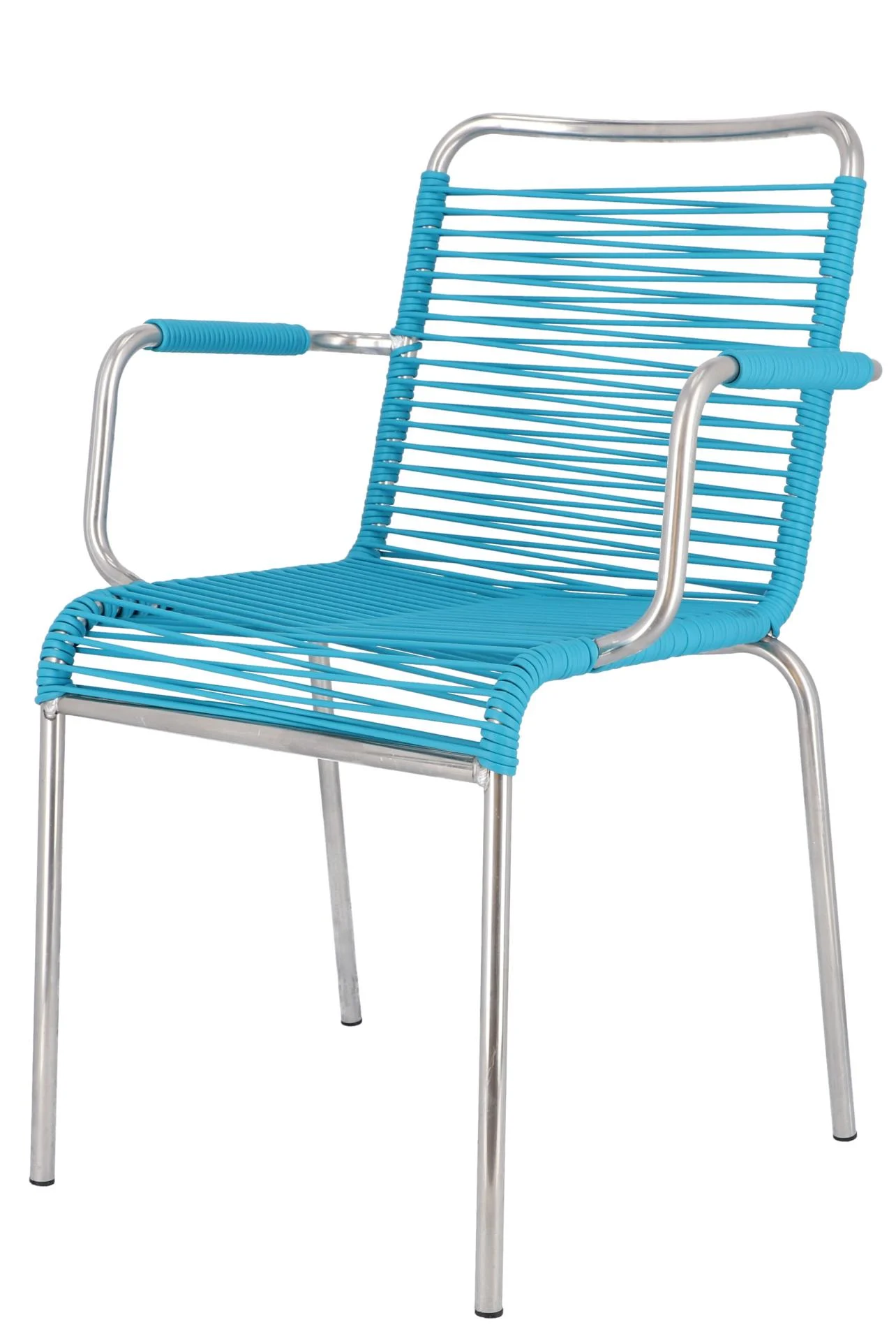 Stuhl Spaghetti von Fiam aus Aluminium und Polyvinylchlorid, Retro Chic, petrol, outdoor geeignet