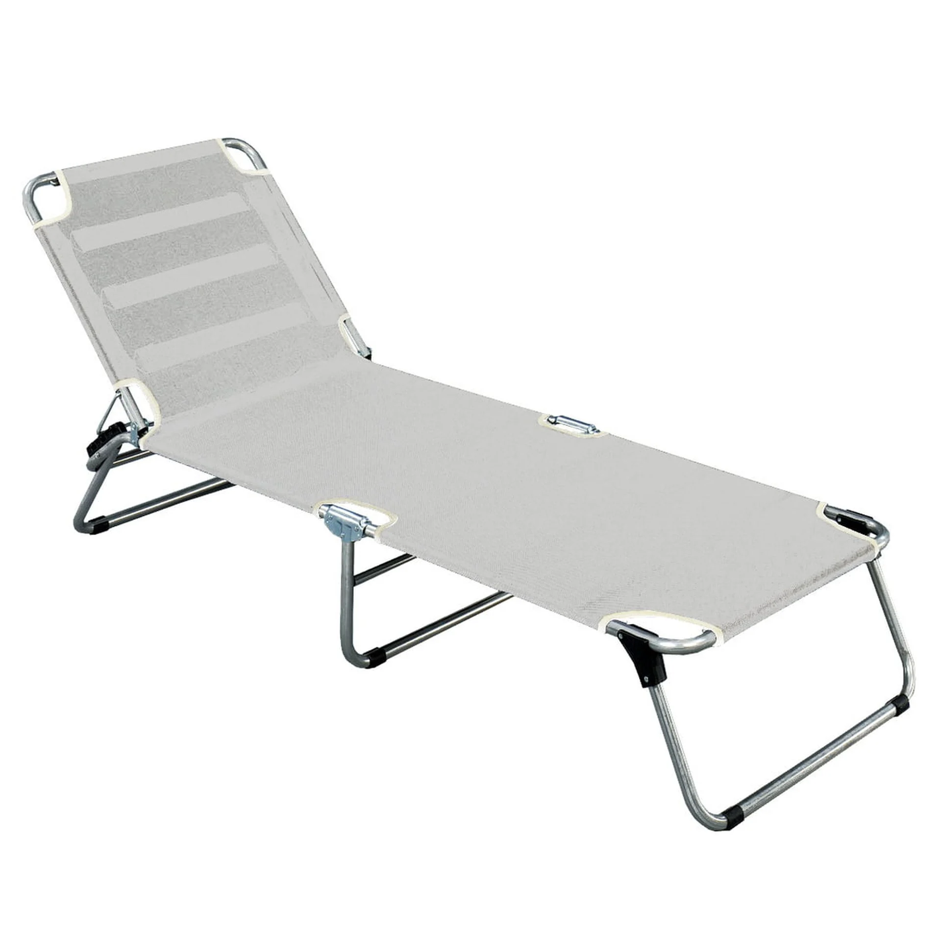 Gartenliege Amigo aus Aluminium, 3-fach verstellbar, modern, silbergrau, wetterfest für Outdoor