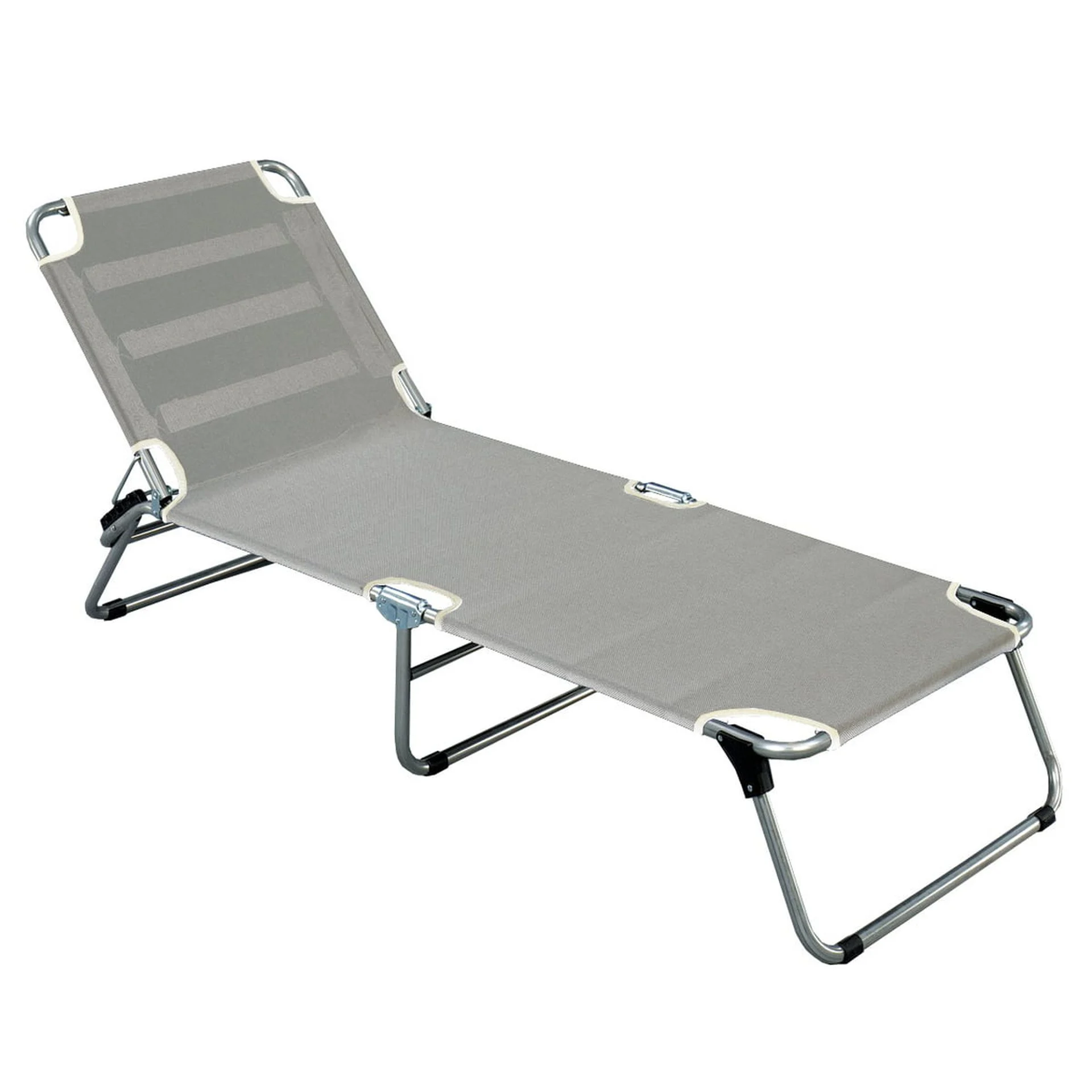 Gartenliege Amigo aus Aluminium, Fiam Design, 3-fach verstellbar, grau, wetterfest für Outdoor