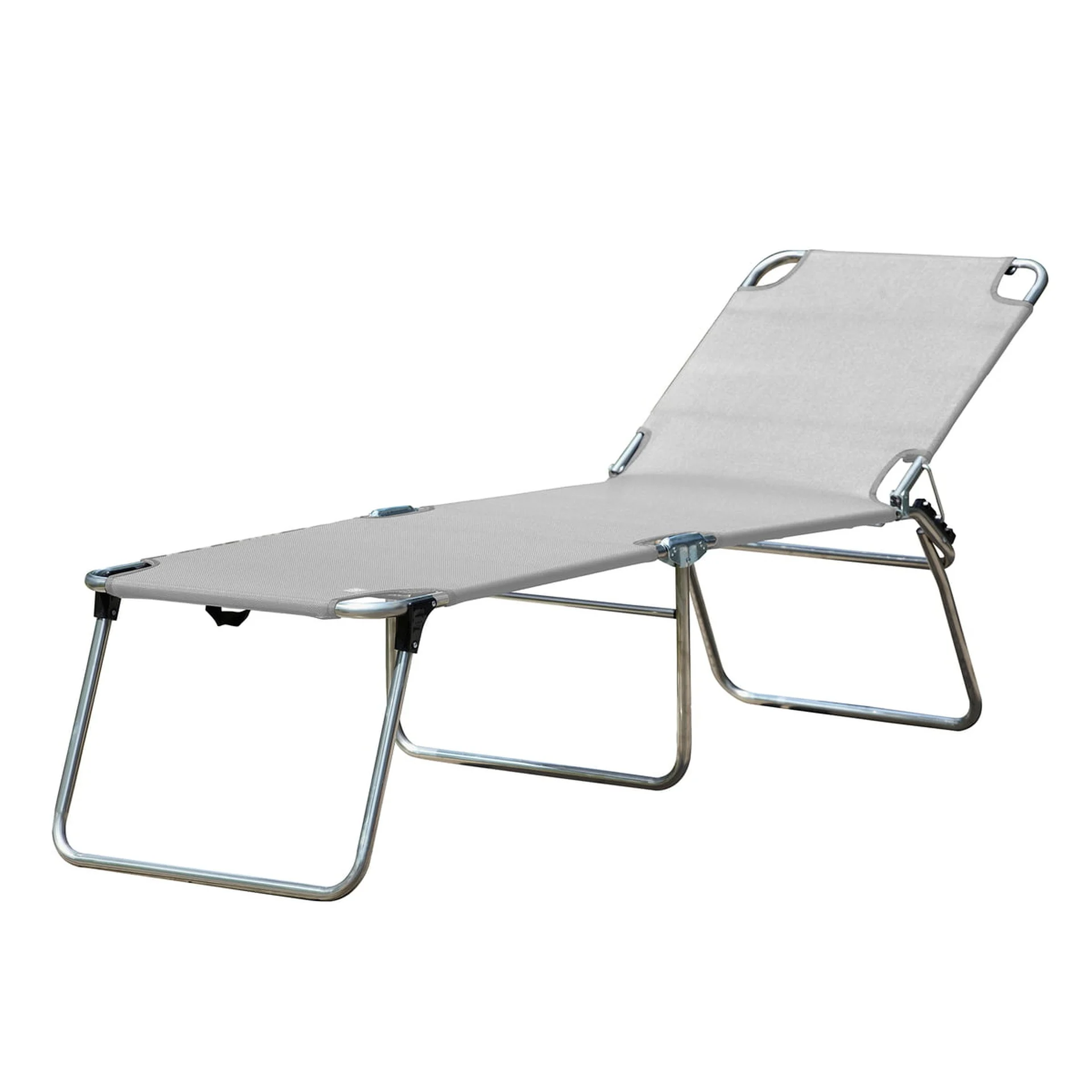 Gartenliege Amigo 40+ aus Aluminium, modern, silbergrau, 3-fach verstellbare Rückenlehne