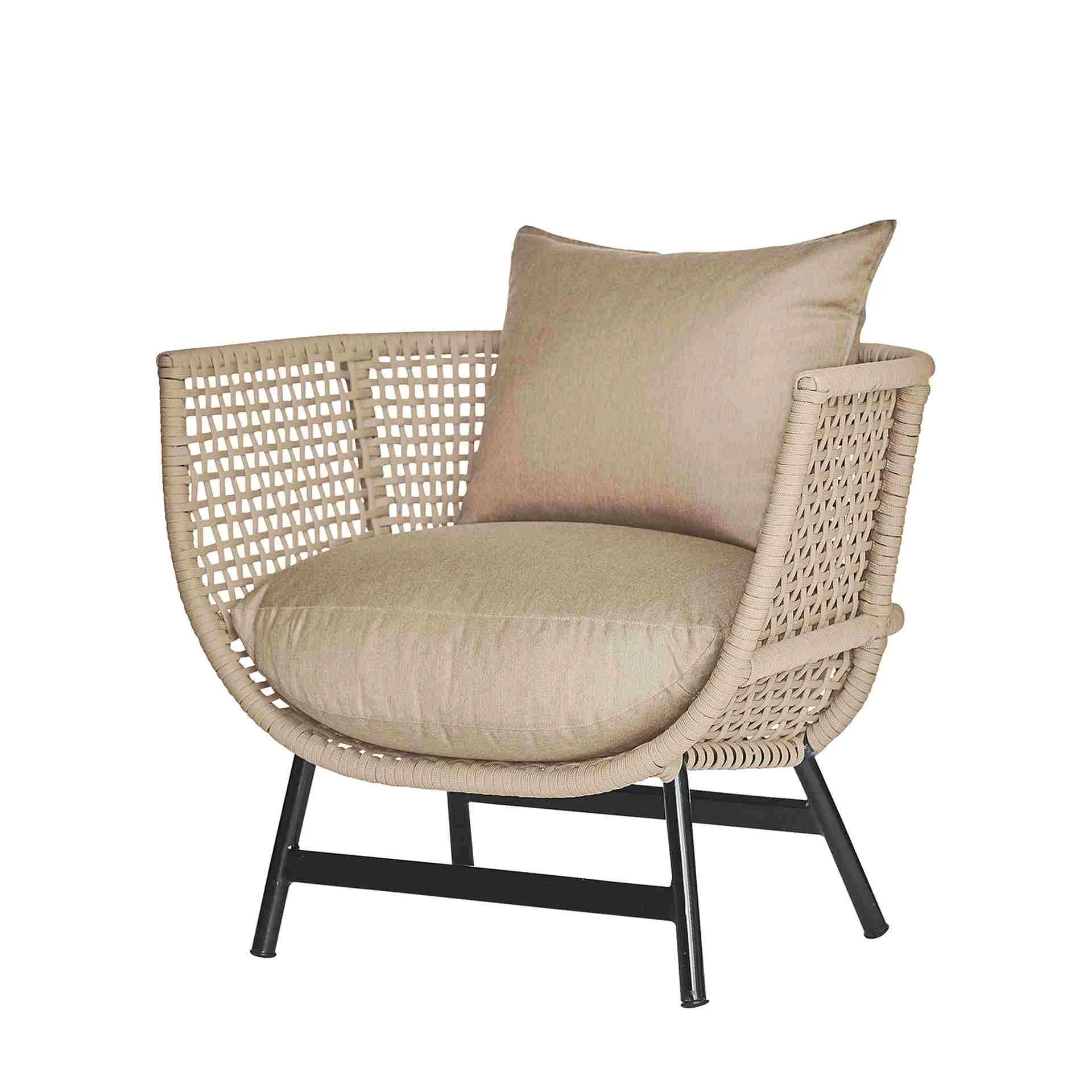 Gartensessel Loungesessel Suka aus Aluminium, modern und wetterfest, taupe, gepolstert, mit Armlehnen - Jan Kurtz