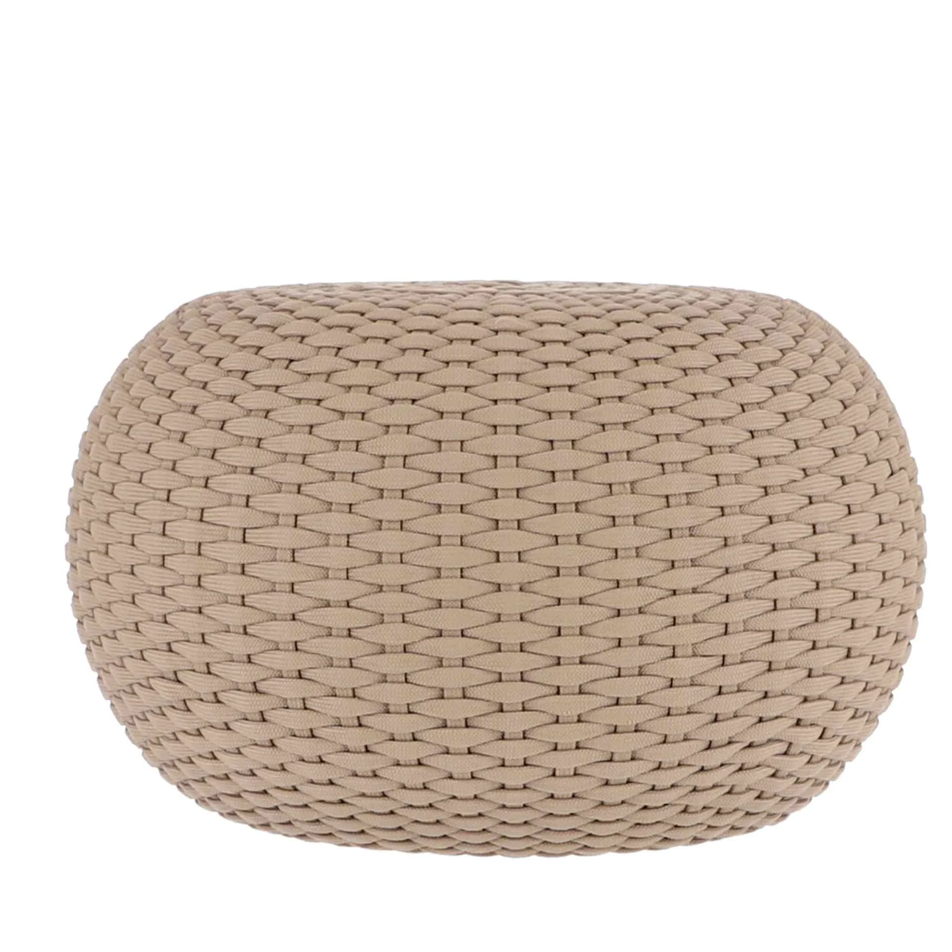 Hocker Moon aus robustem Kunststoff, modern, taupe, Ø 60 cm, pflegeleicht und langlebig - Jan Kurtz
