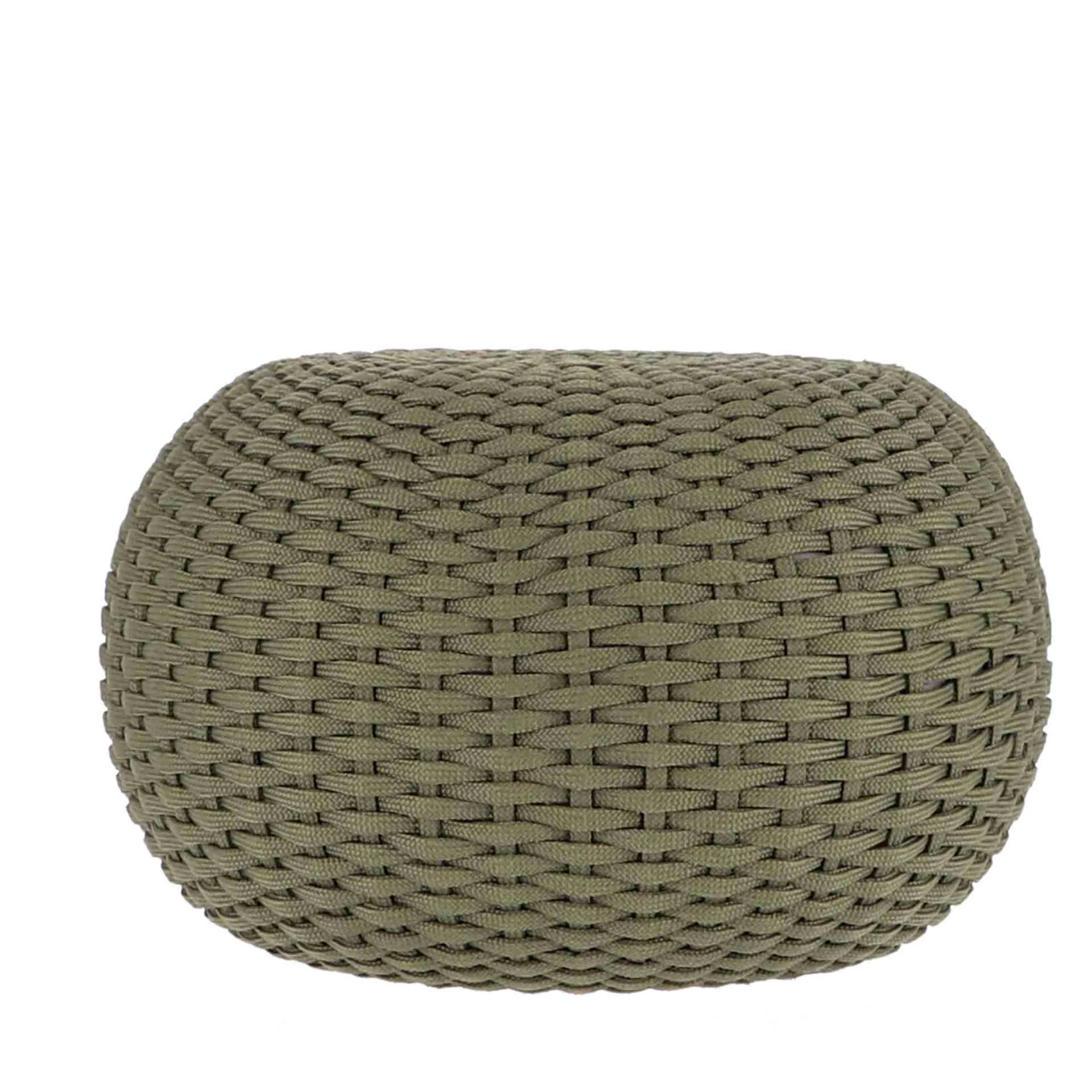 Hocker Moon aus robustem Kunststoff, modern und pflegeleicht, olive, Ø 60 cm, für drinnen und draußen - Jan Kurtz