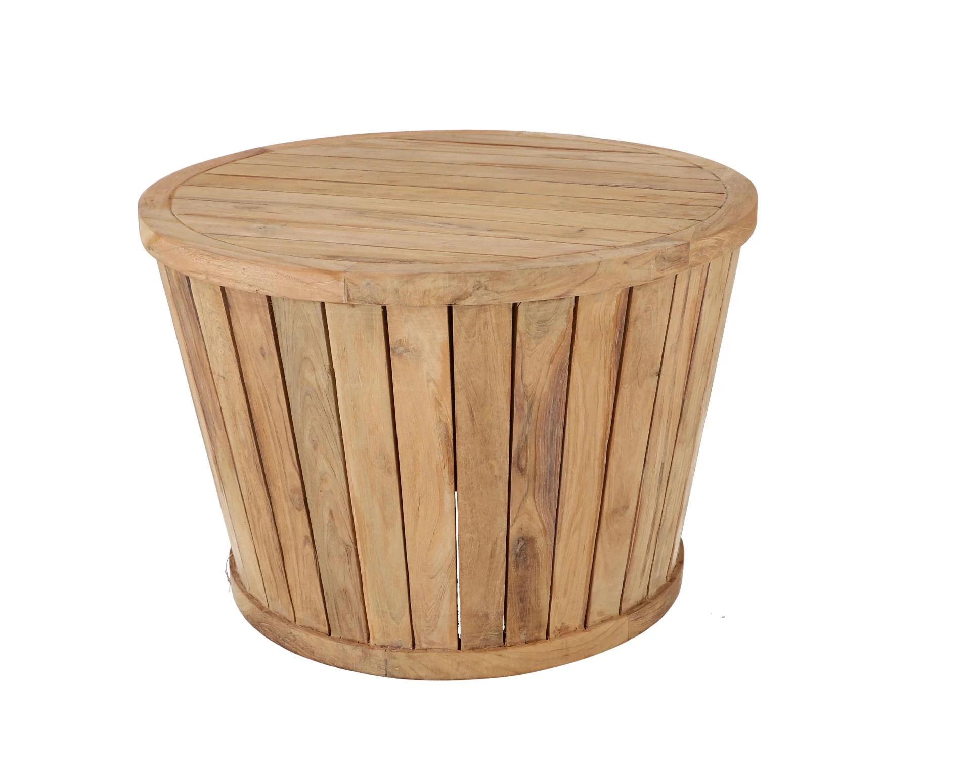 Beistelltisch Circus aus recyceltem Teakholz, rund, massiv, natur, Ø 63 cm, outdoor geeignet - Jan Kurtz