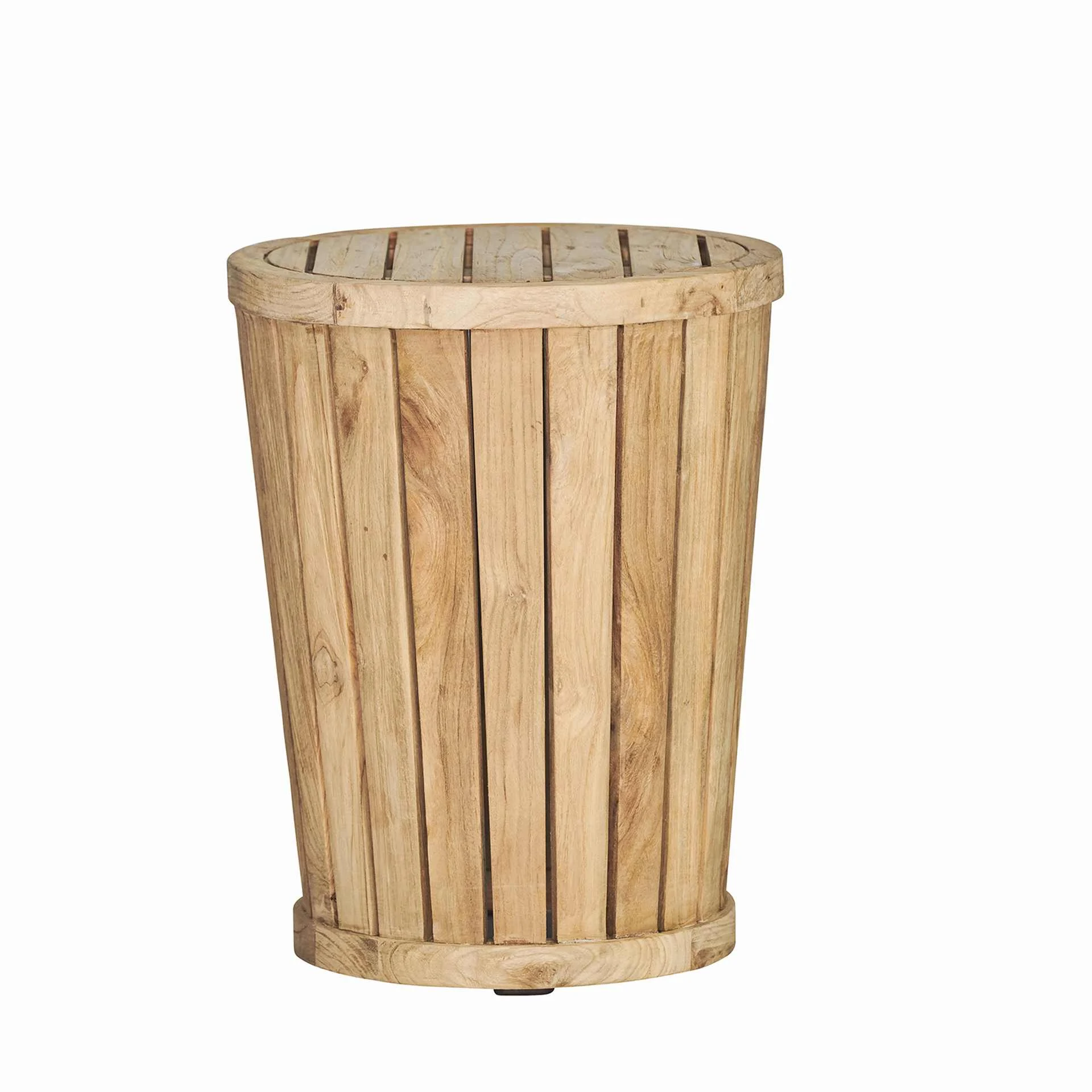 Beistelltisch Circus aus recyceltem Teakholz, rund, massiv, Natur, Ø 40 cm, für Outdoor - Jan Kurtz