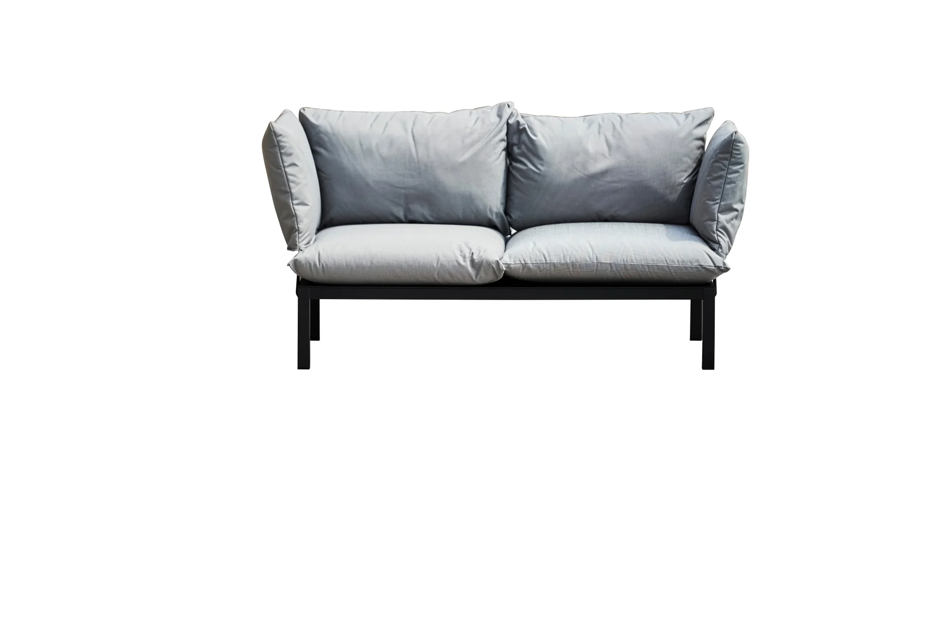 Gartensofa Domino 2-Sitzer von Fiam aus Aluminium und Polypropylen, modern, graphit grau und schwarz, inkl. Polster