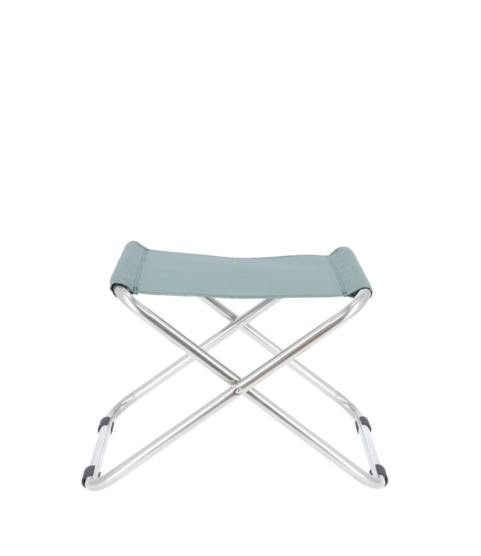 Hocker Chico aus Aluminium, modern und wetterfest, in Salbei, für Outdoor-Einsatz