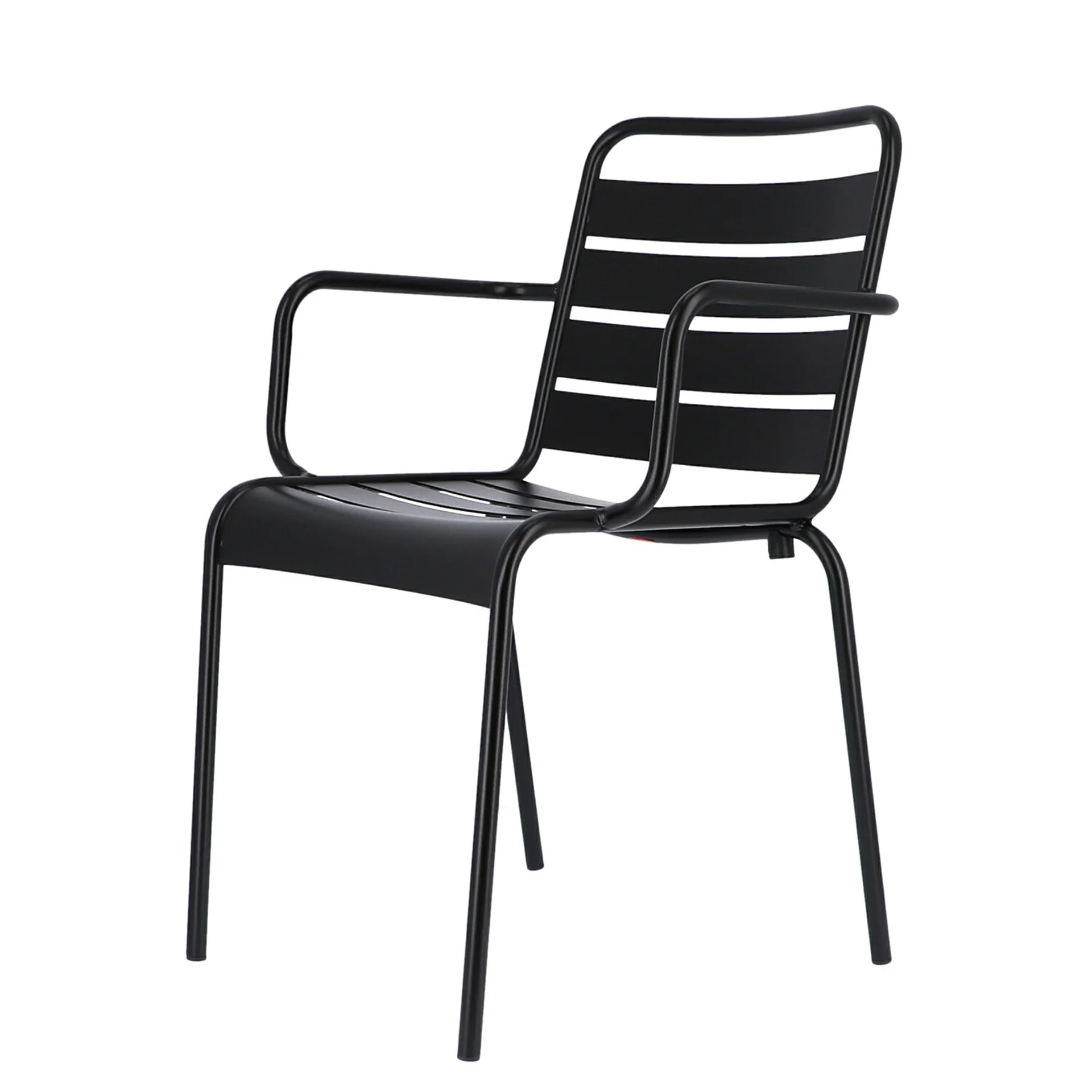 Stuhl Mya Metal aus Aluminium, Retro Chic, stapelbar, für Outdoor, schwarz - Fiam