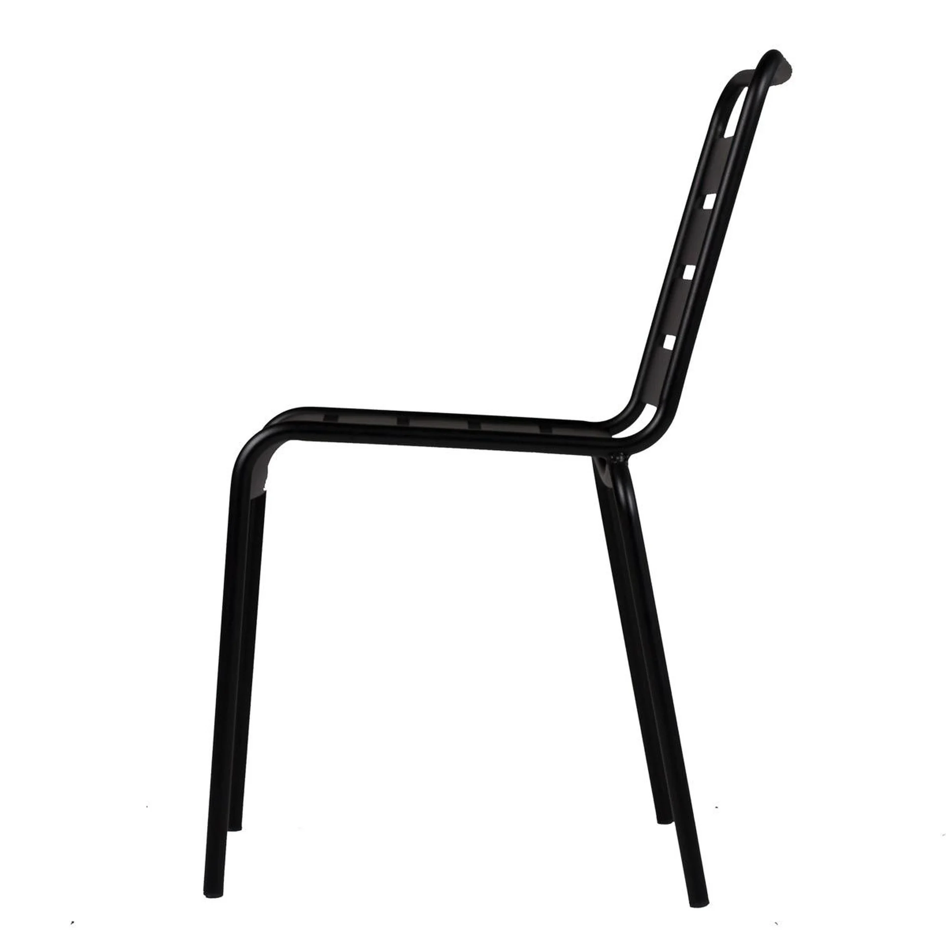 Stuhl Mya Metal aus Aluminium, Retro Chic Design, schwarz, stapelbar, wetterfest, Fiam