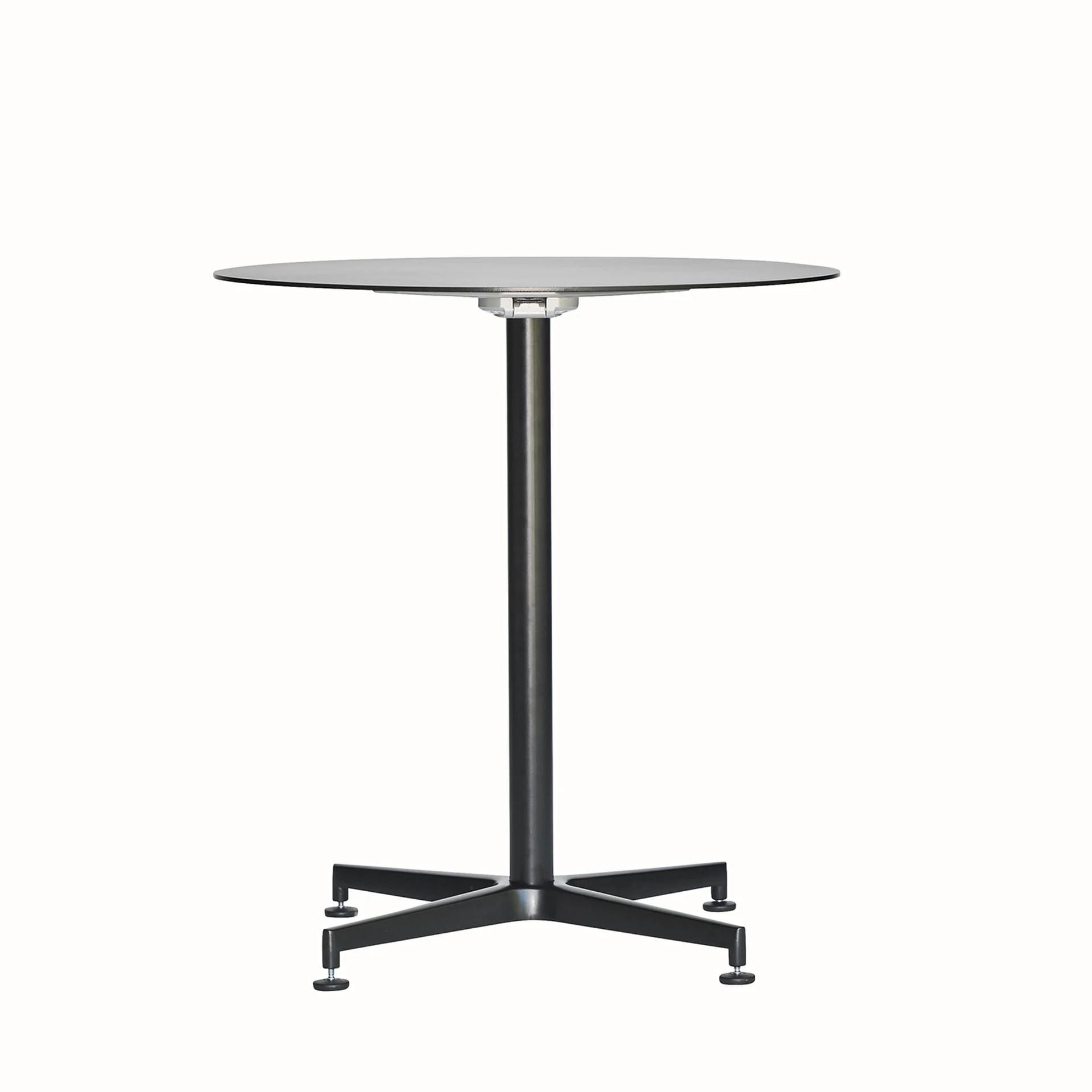 Gartenesstisch Vega aus Aluminium, rund, klappbar, modern, schwarz, für 4 Personen - Fiam