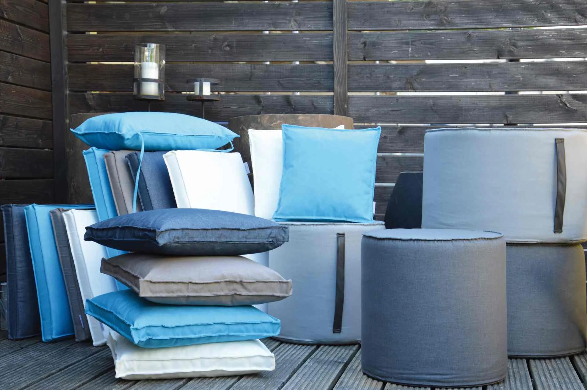 Auflage Batten für Gartensofa, Polyacryl gepolstert, modern, navyblau, inkl. Sitz- und Rückenkissen