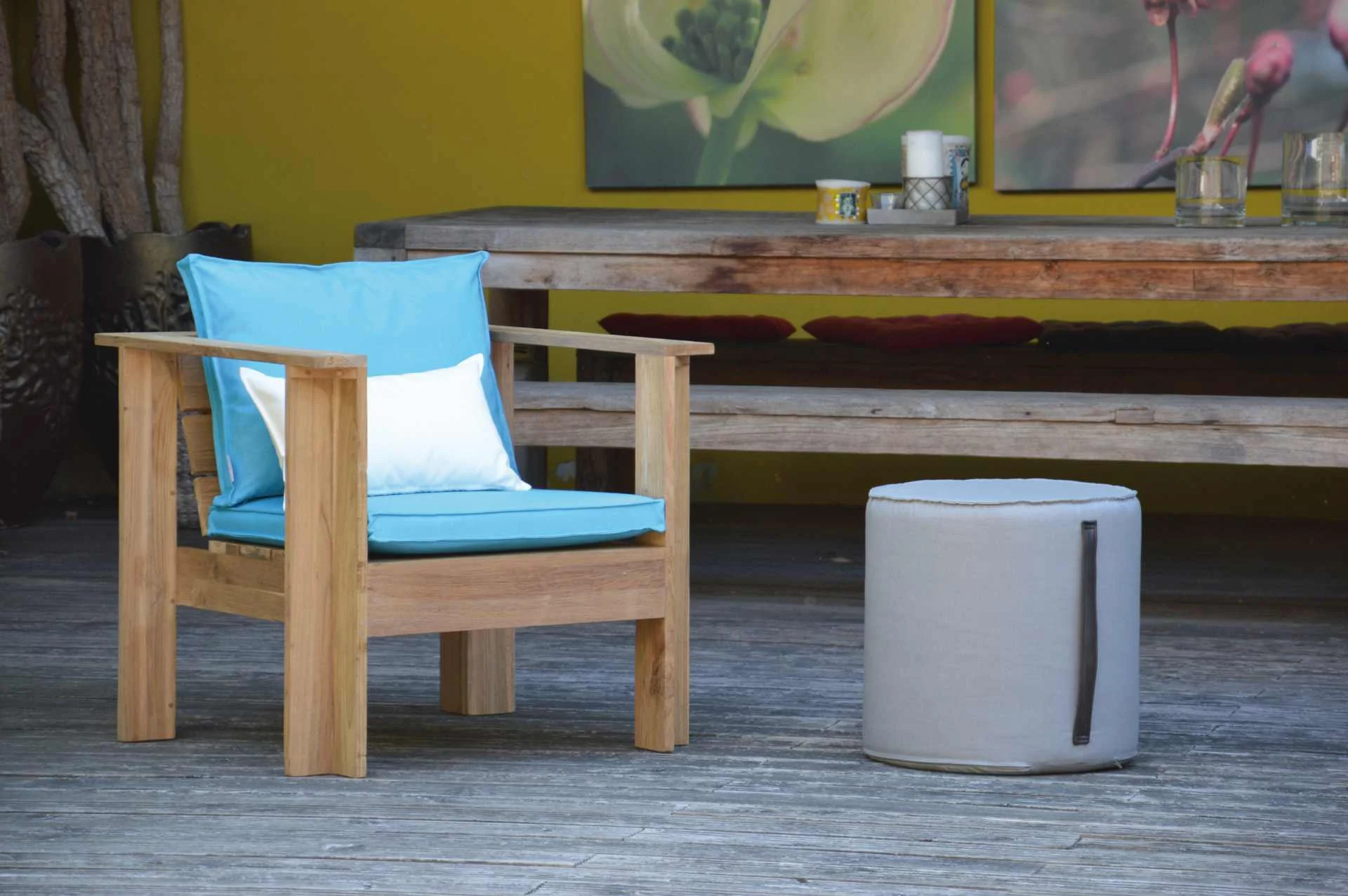 Auflage Batten Polyacryl, modern gepolstert, taupe, für Gartensessel mit Reißverschluss - Jan Kurtz
