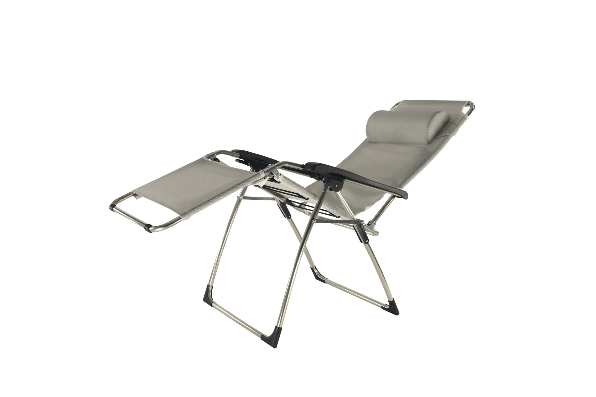 Gartenliege Amida aus Aluminium, modern, stufenlos verstellbar, silbergrau, mit Nackenrolle - Fiam
