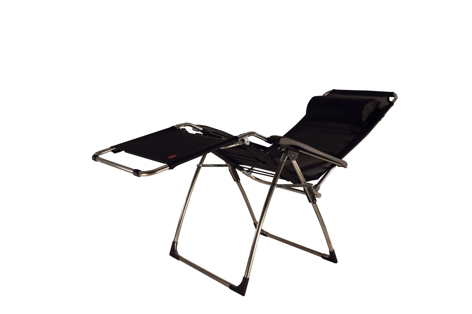 Gartenliege Amida von Fiam aus Aluminium und Textilene, modern, schwarz, stufenlos verstellbar mit Nackenrolle