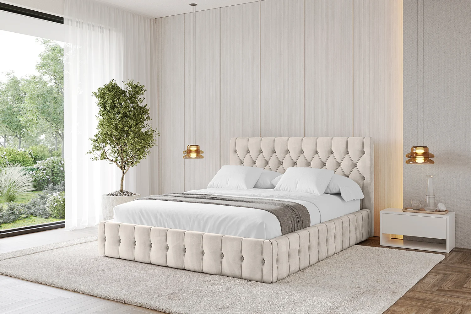 Polsterbett LARO Beige - Casablanca 2301 120x200 cm