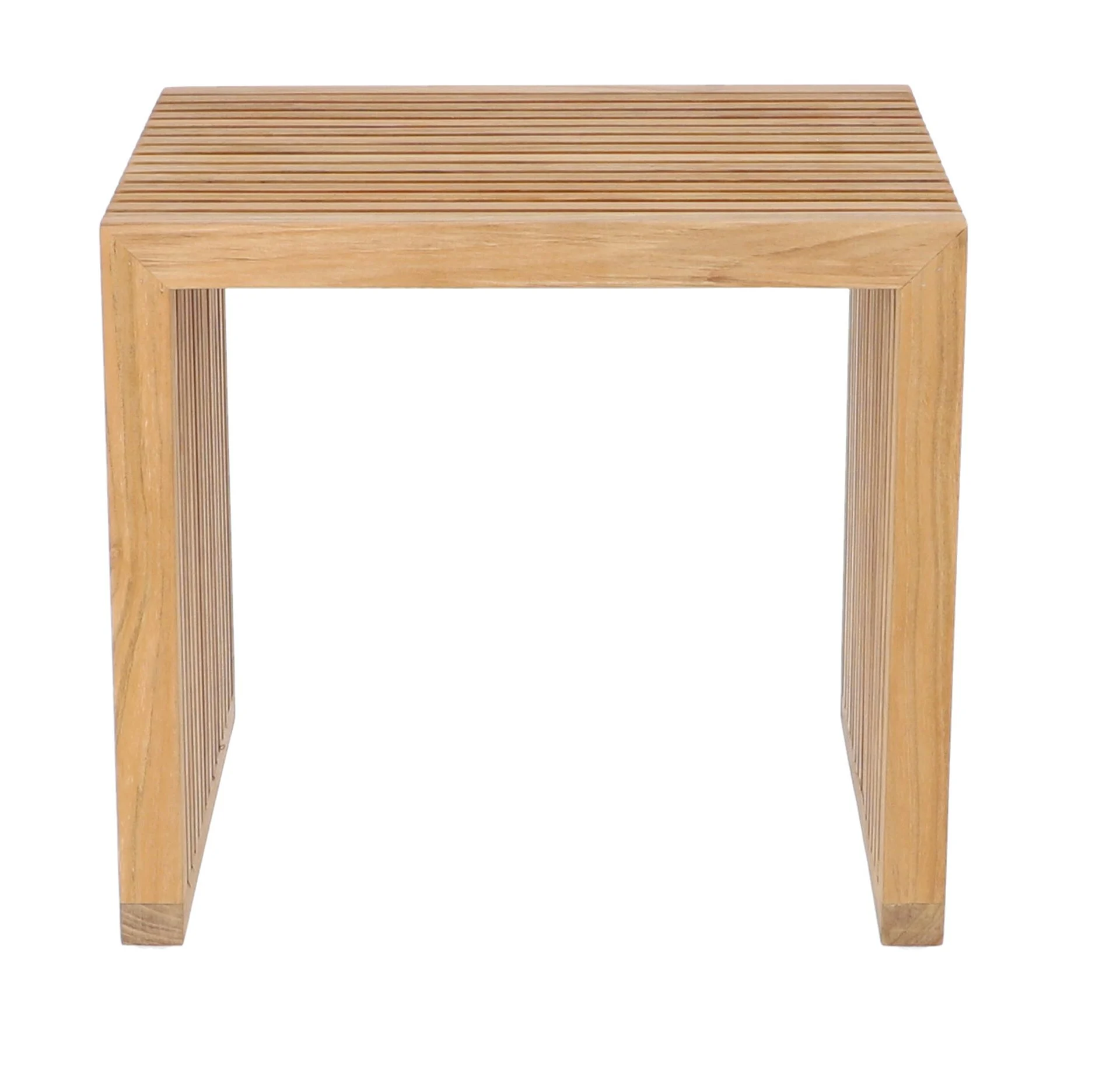 Hocker Tivoli aus Teakholz, massiv und modern, natur, robust für den Outdoor-Bereich