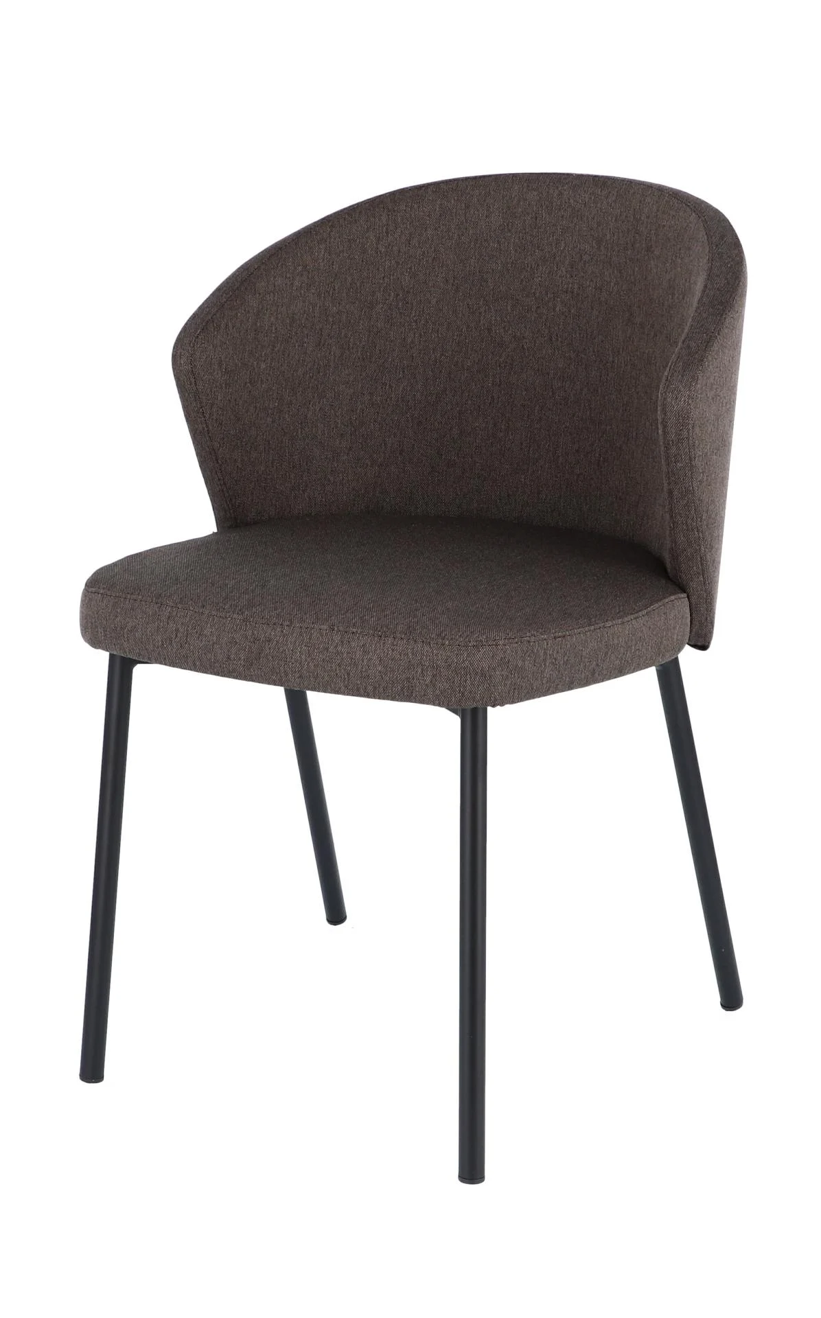 Stuhl Mila mit Stoffbezug, modernes Design, Braun, gepolstert, Metallgestell schwarz - Jan Kurtz