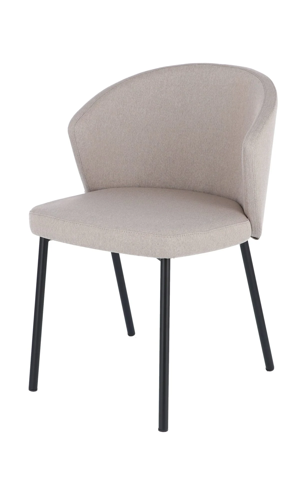 Stuhl Mila mit Stoffbezug, modernes Design, Beige, pulverbeschichtetes Metallgestell - Jan Kurtz