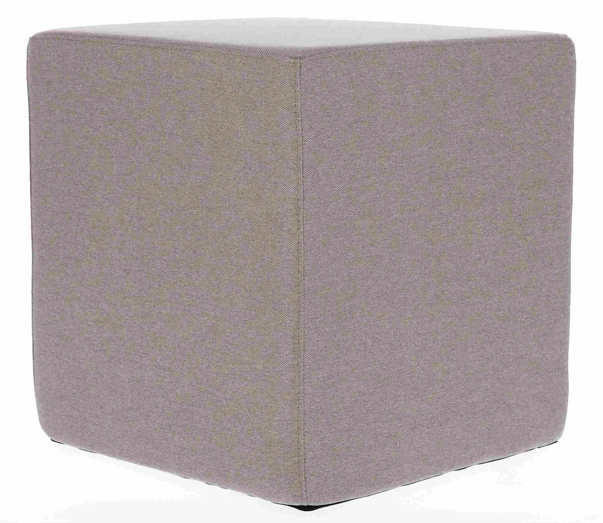 Pouf Sitting, hochwertiger Polyester-Bezug, modern, beige, quadratisch, komfortable Styroporfüllung