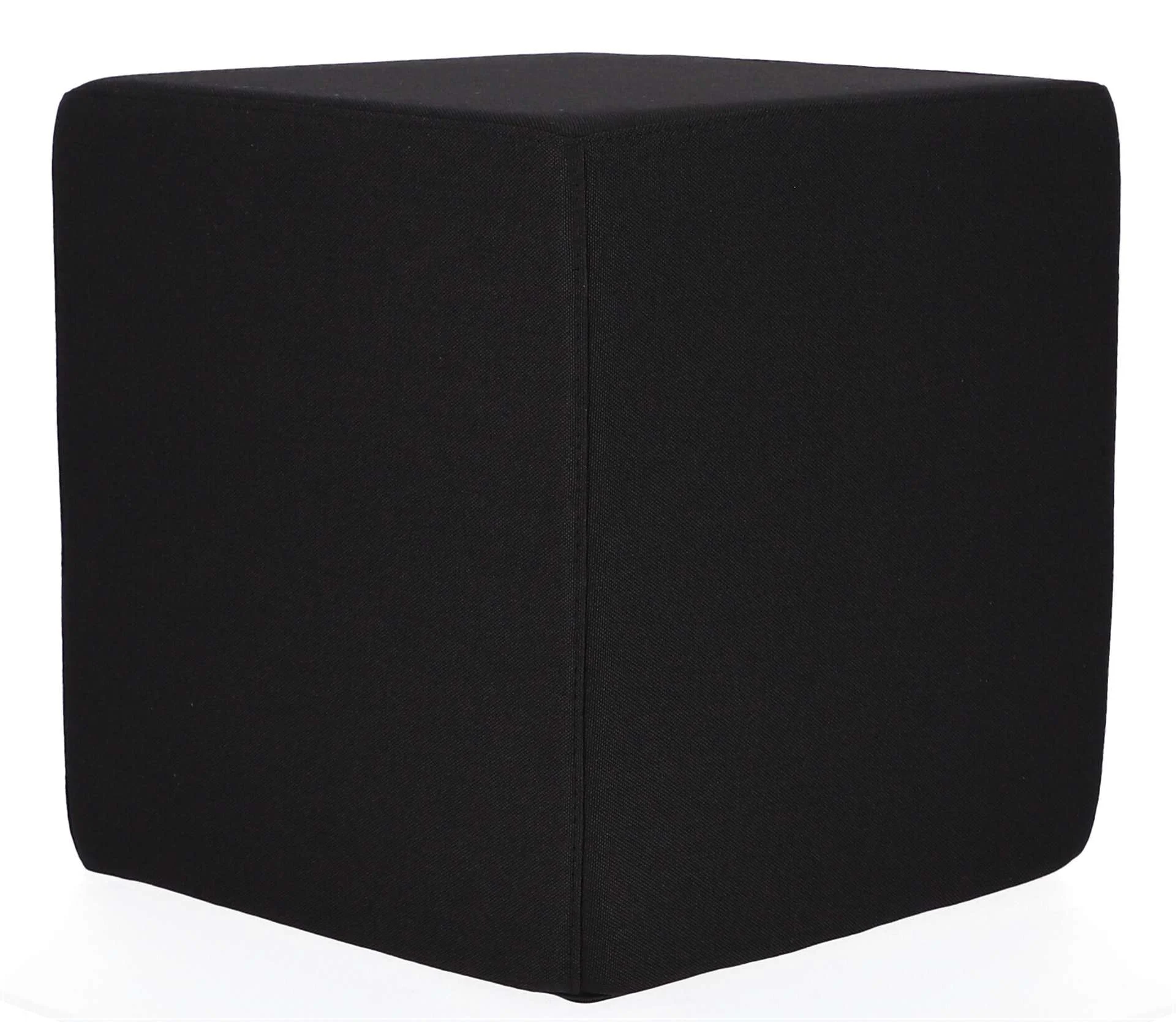 Pouf Sitting aus hochwertigem Polyester, modern, quadratisch, Schwarz, bequeme Styroporkern-Füllung