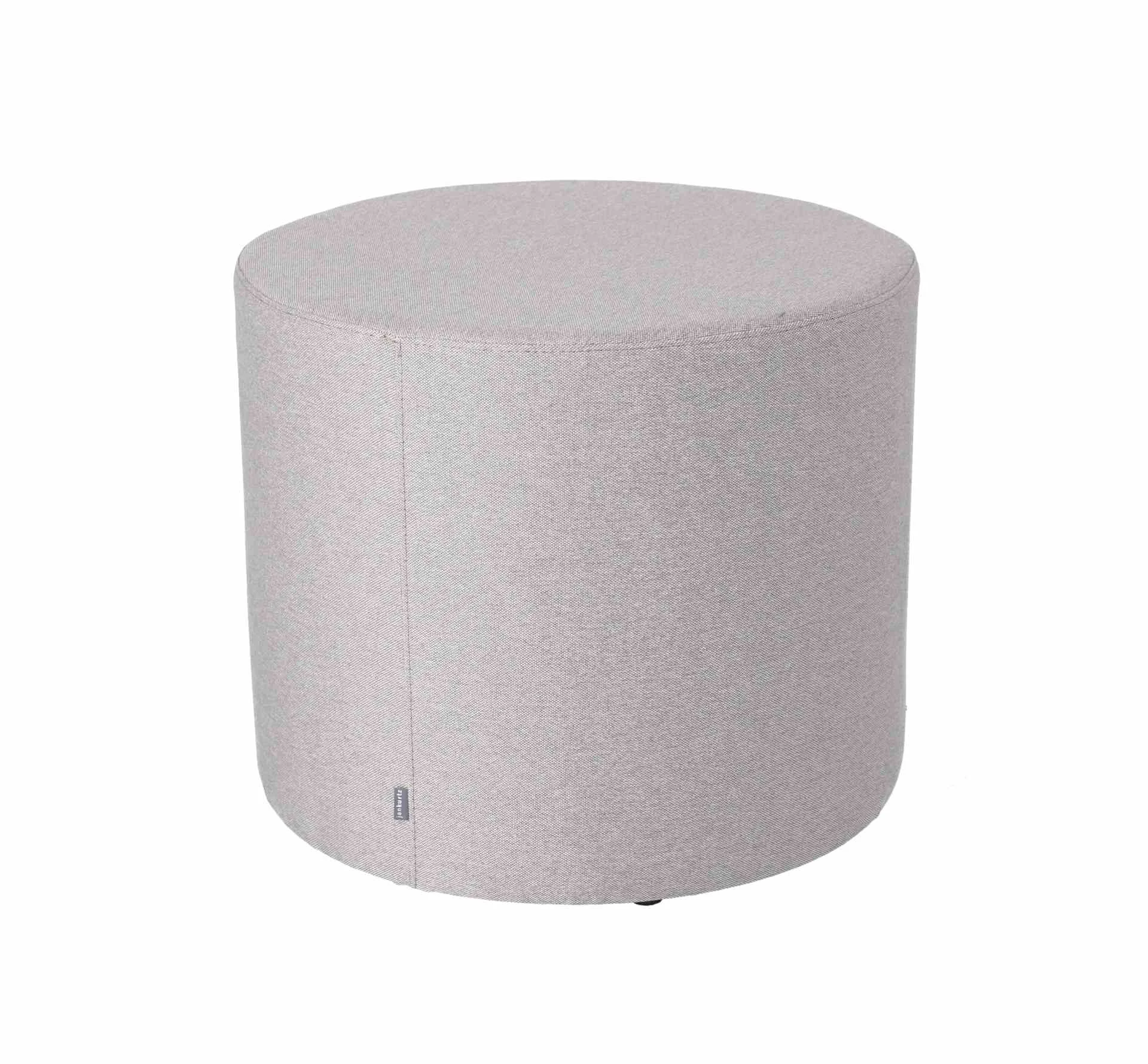 Pouf Rondo Ø 50 cm, hochwertiger Polyesterbezug, modern, hellgrau, rundes Design - Jan Kurtz
