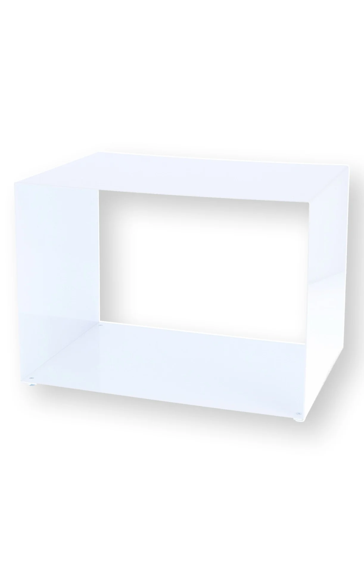 Beistelltisch Cubus Metall, modern und pulverbeschichtet, silber, 50x35x36 cm, für Indoor - Jan Kurtz