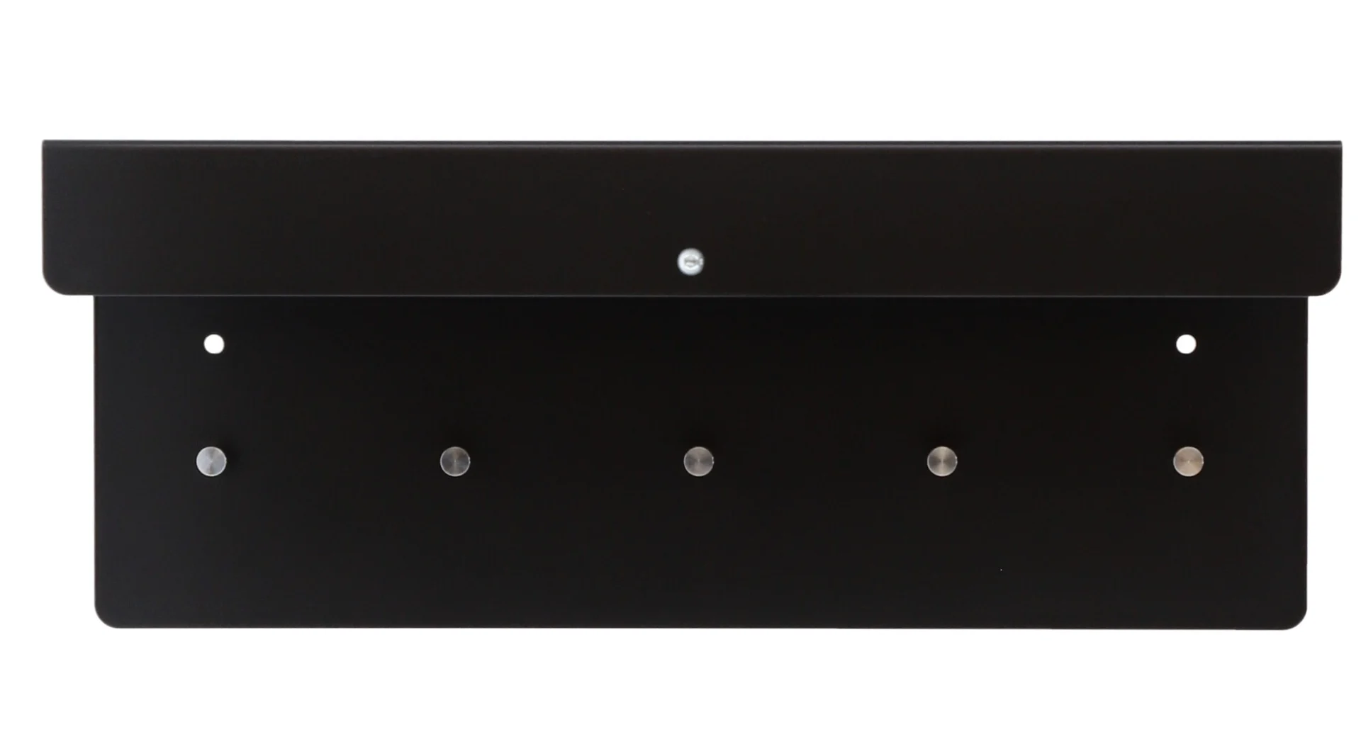 Garderobe Hanni aus Metall, modern und pulverbeschichtet, Schwarz, mit 5 Haken und Stange - Jan Kurtz