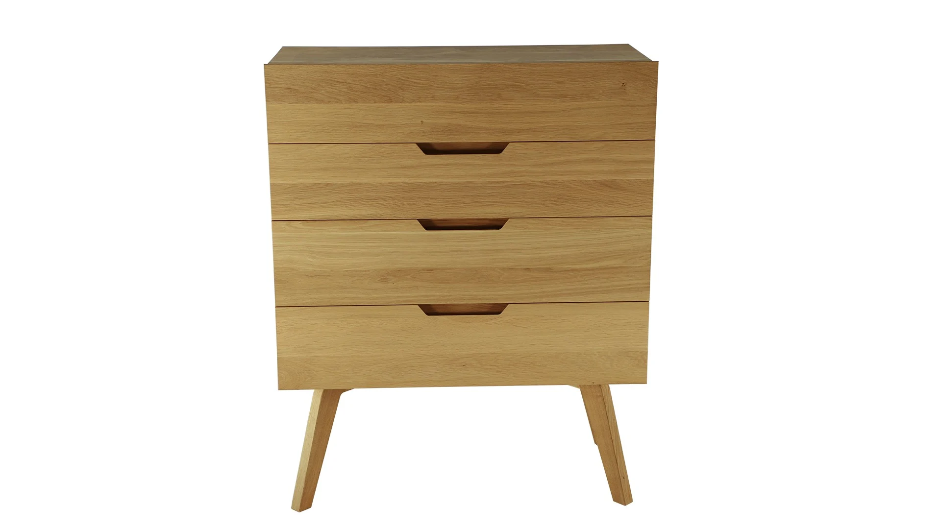 Kommode Dweller aus Eichenholz, modern skandinavisch, natur, 4 Schubladen, geölte Oberfläche - Jan Kurtz