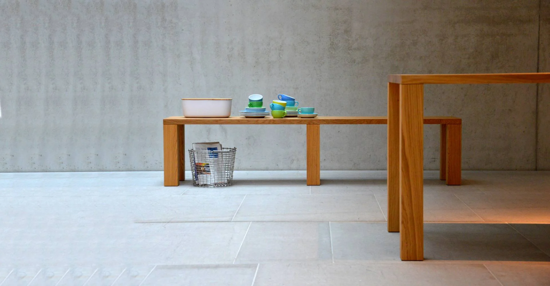 Bank Leos Eiche, modernes Design, Massivholz, natur, 200 cm, für vier Personen, von Jan Kurtz