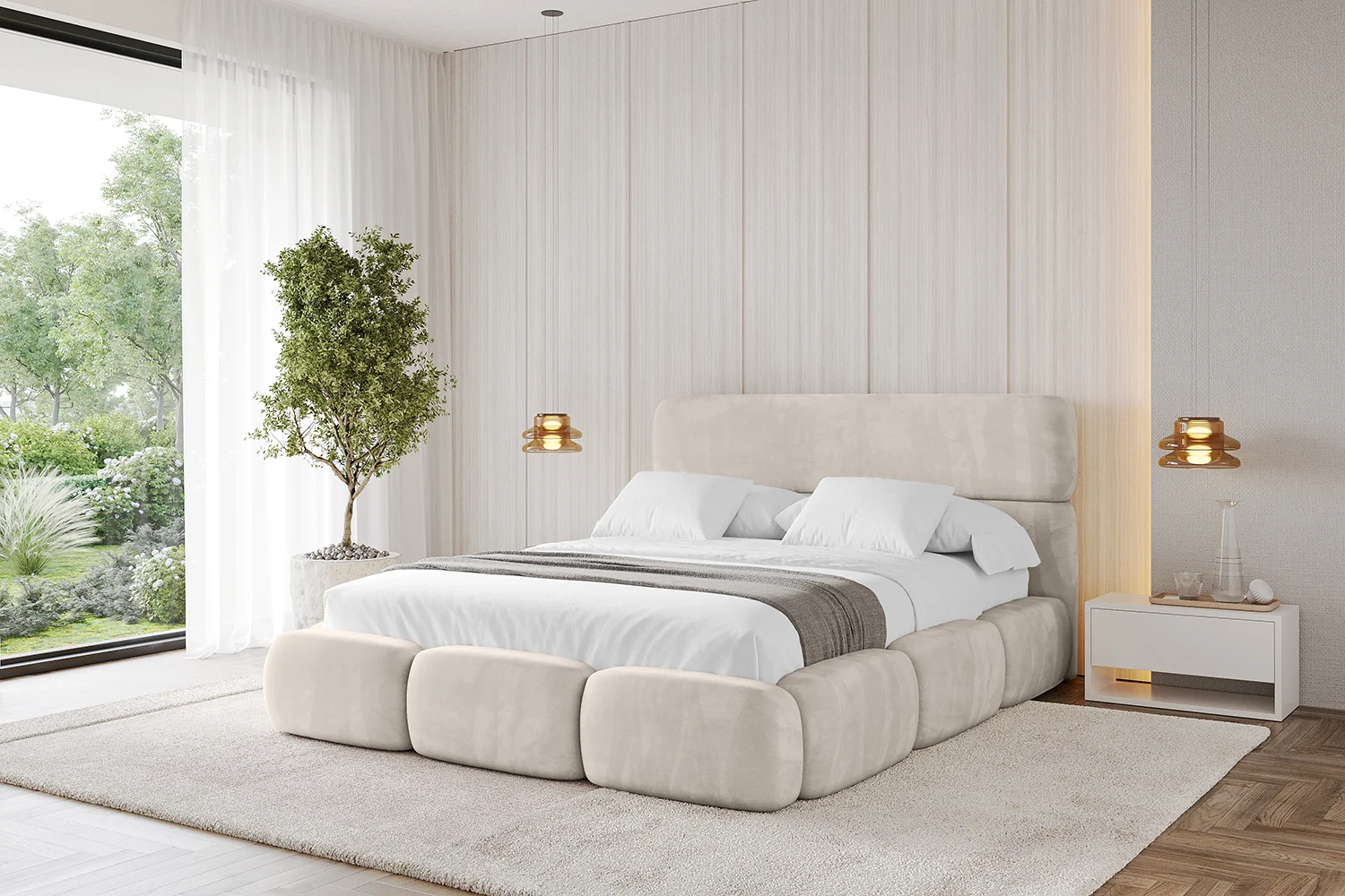 Polsterbett ELVA Beige - Casablanca 2301 120x200 cm