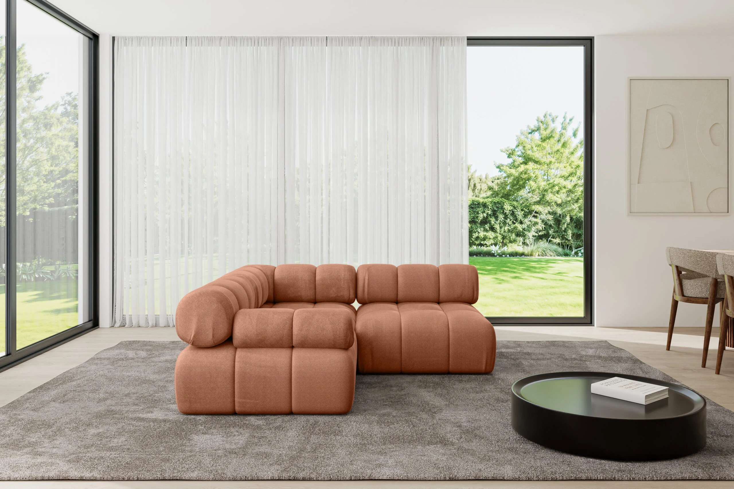 Ecksofa Mende-L1 Apricot - Monolith 61