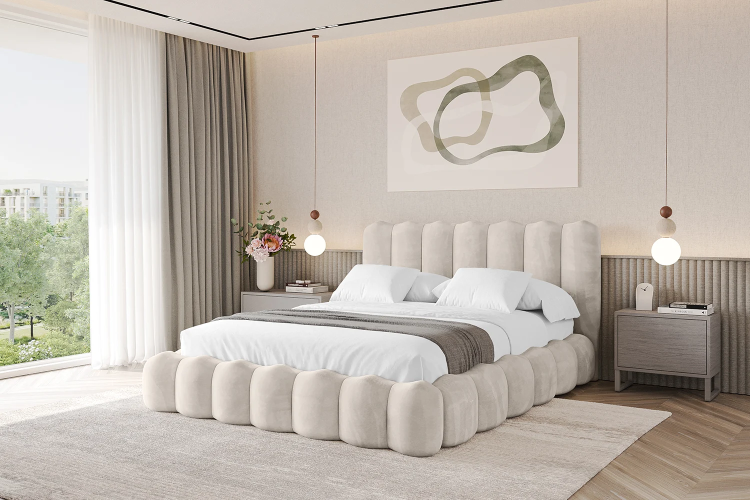 Polsterbett SORA Beige - Casablanca 2301 120x200 cm