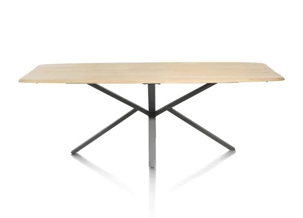 Henders & Hazel Home Esstisch oval Eiche massiv/Metallgestell schwarz