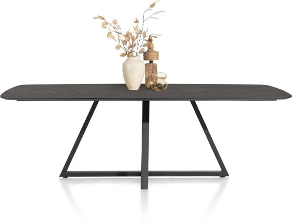 Henders & Hazel Ridgefield Esstisch oval Eiche furniert/Metallgestell off black