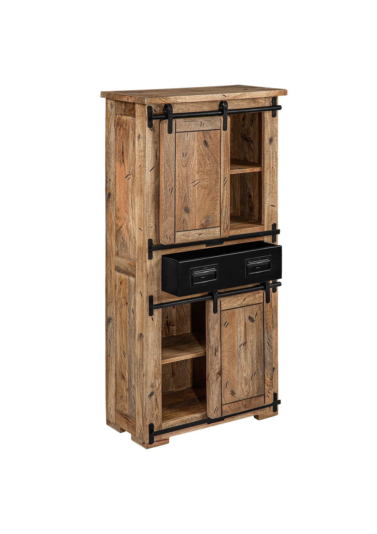 Carla&Marge Dickenson Badschrank III Mangoholz/Eisen Honig/Anthrazit Industrial-Design